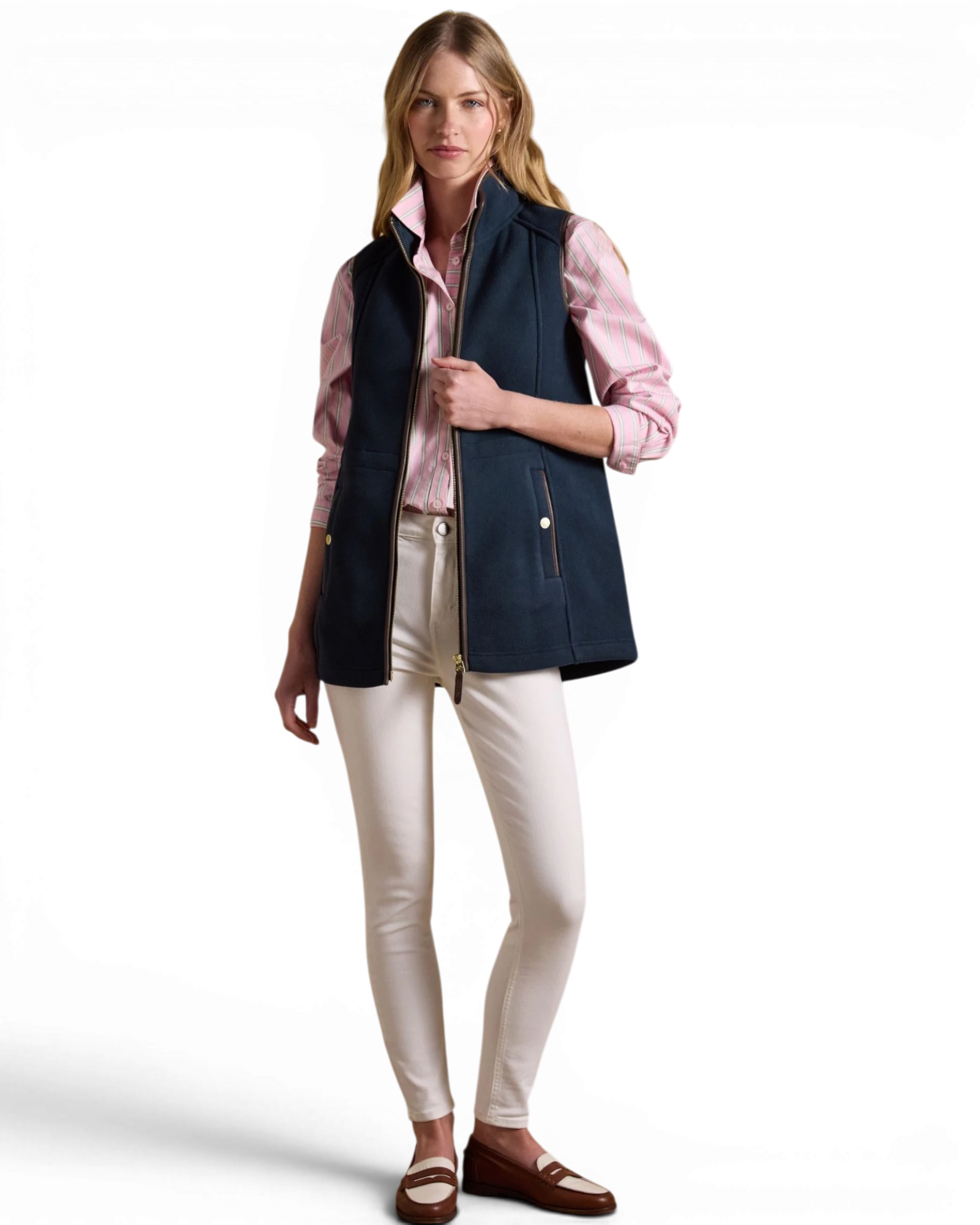 Heritage Longline Gilet - Navy Blue