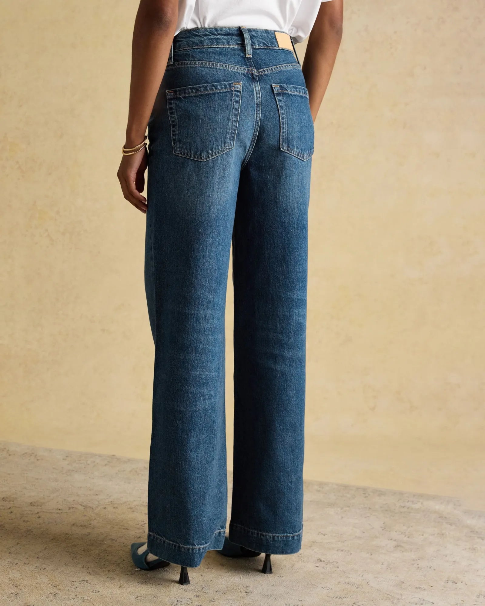 High Rise Wide Leg Jeans - Mid Blue