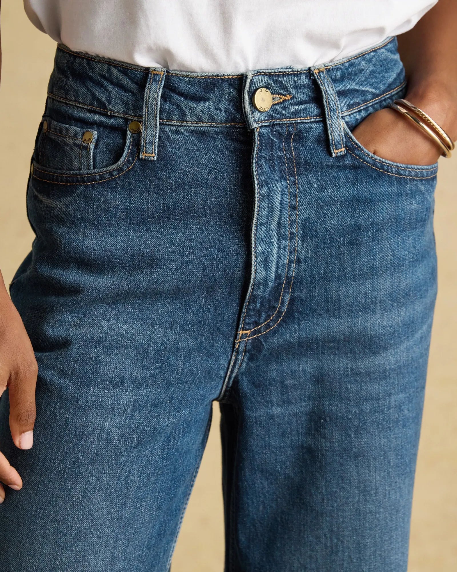 High Rise Wide Leg Jeans - Mid Blue