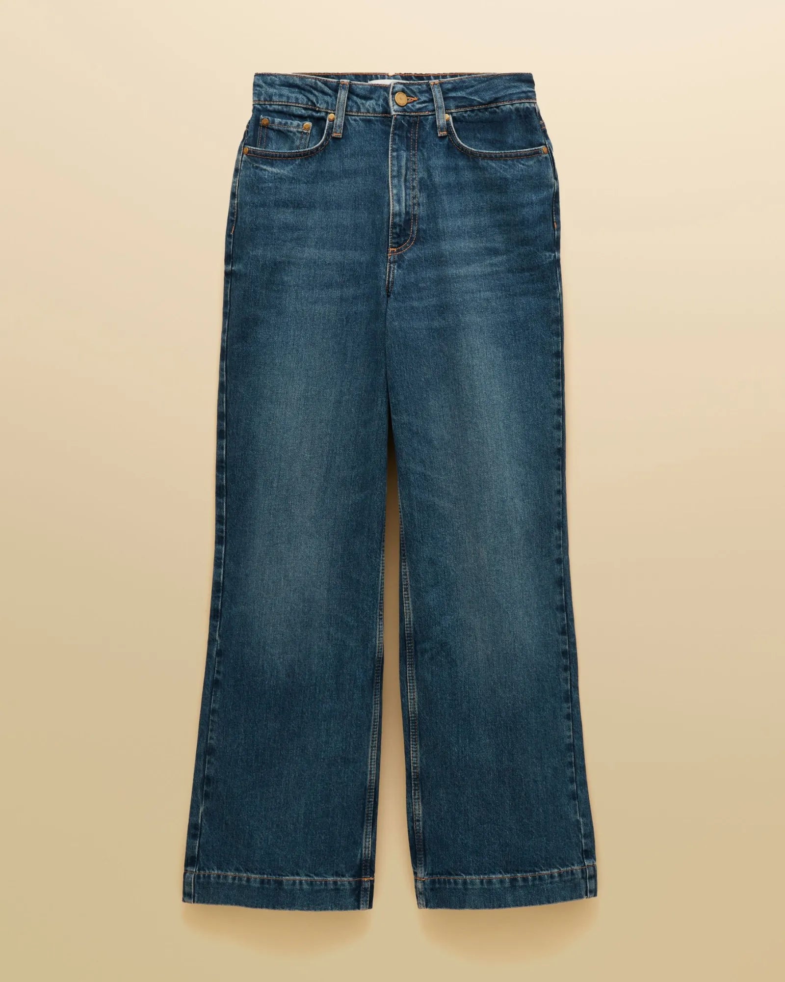 High Rise Wide Leg Jeans - Mid Blue