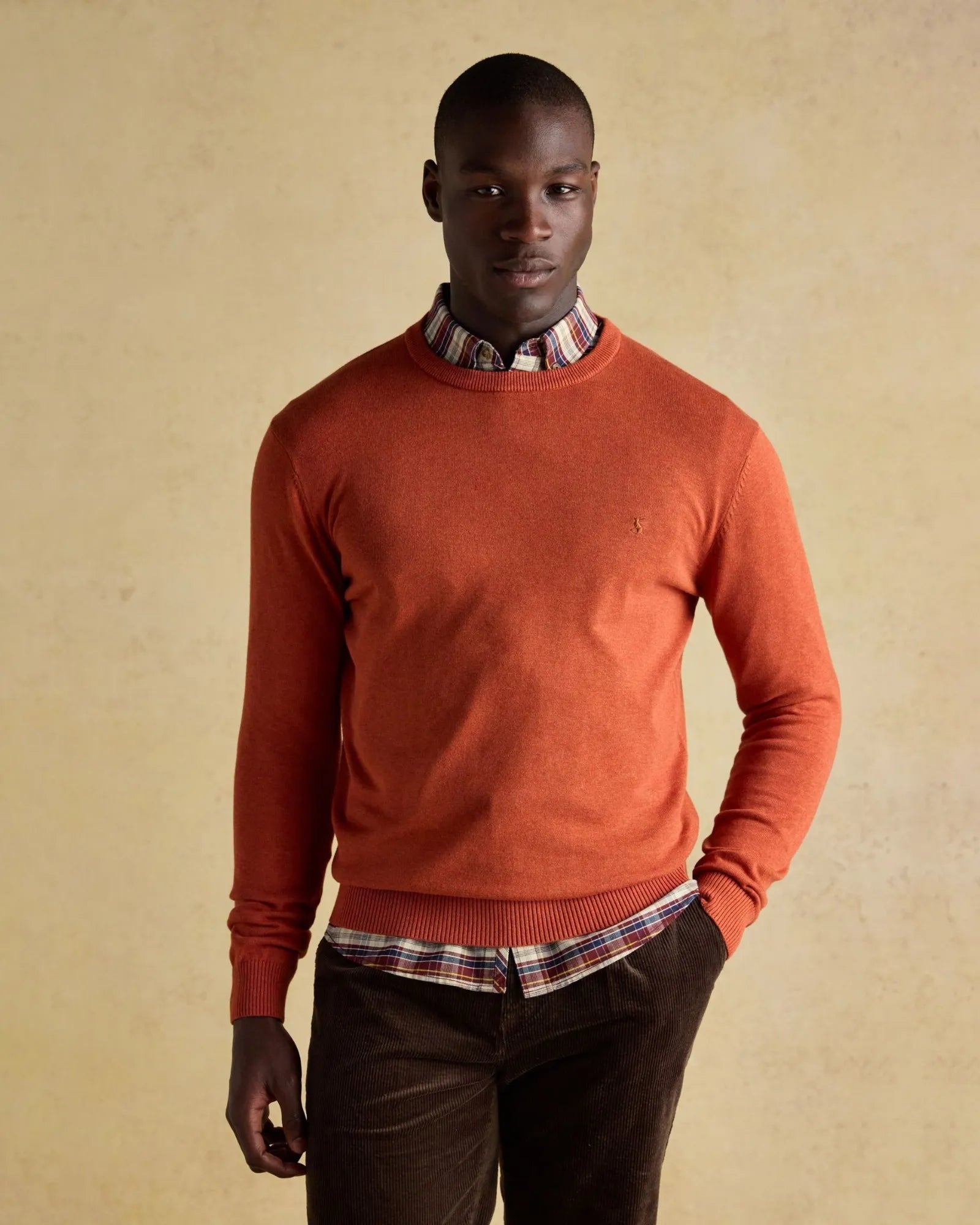 Hillside Crew Neck Jumper - Orange