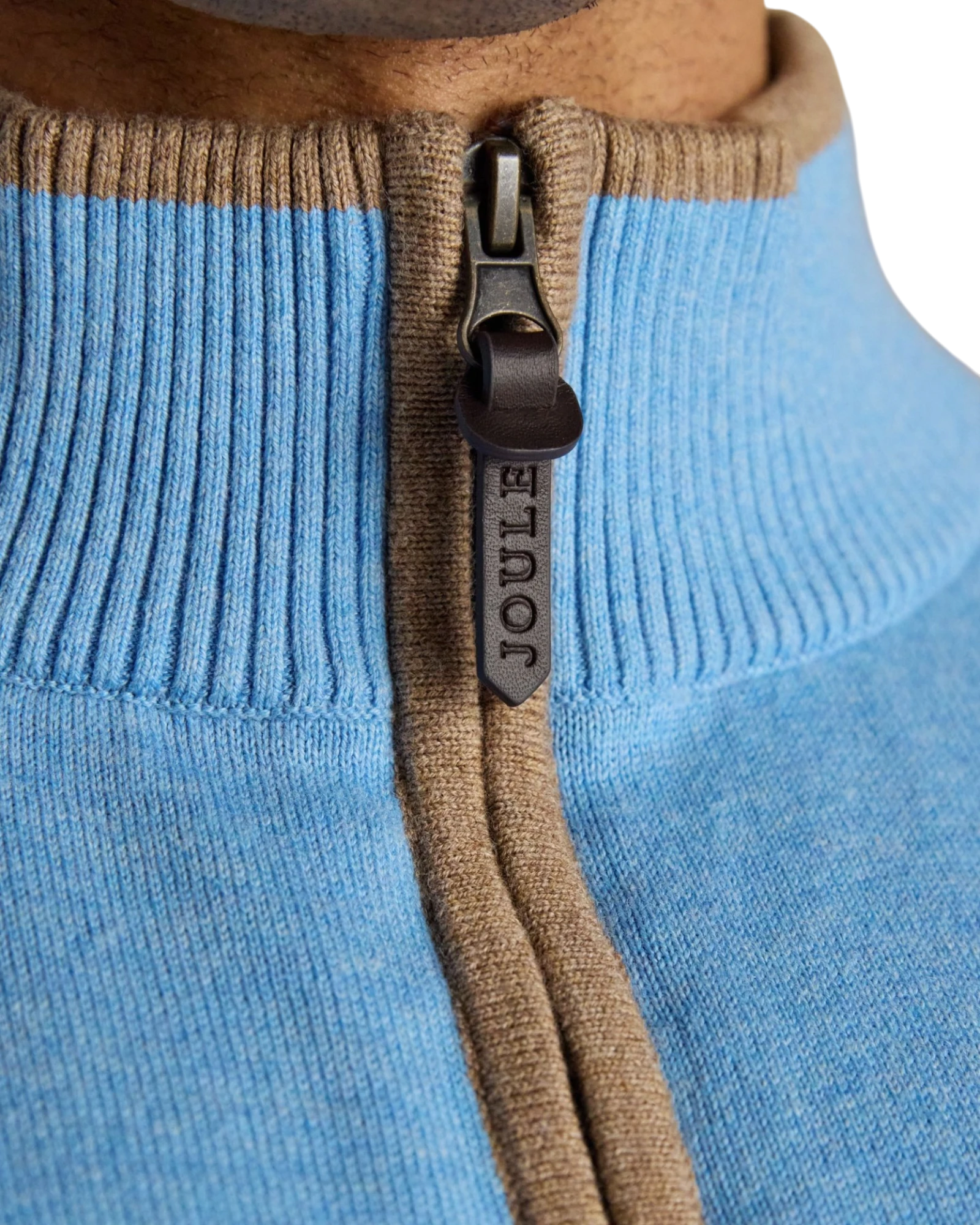 Hillside Quarter Zip Jumper - Light Blue