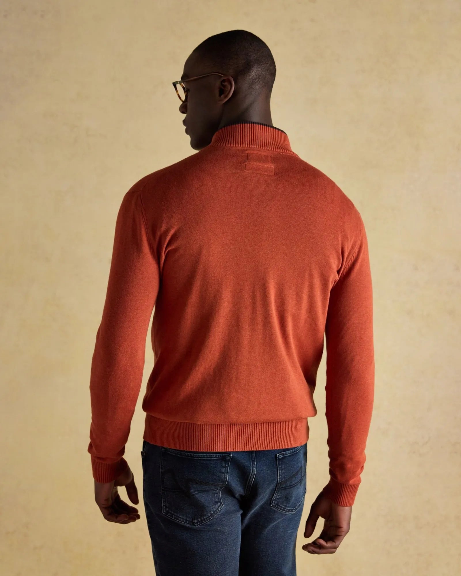 Hillside Quarter Zip Jumper - Orange