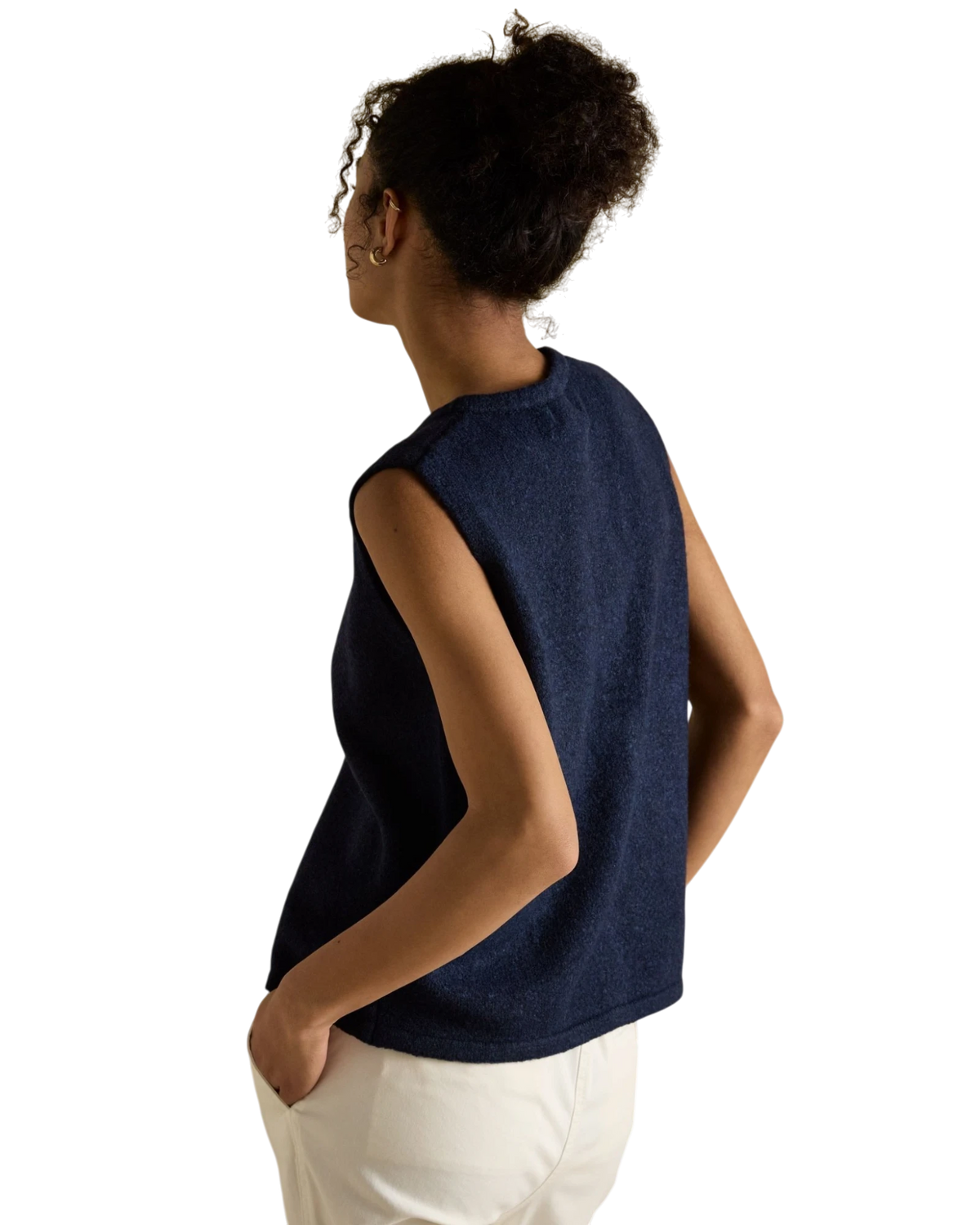 Holly Button Vest - Navy