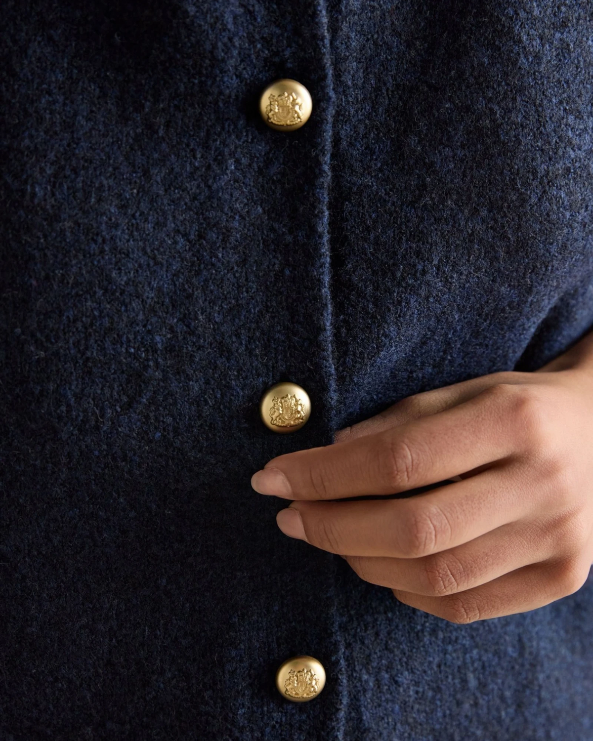 Holly Button Vest - Navy