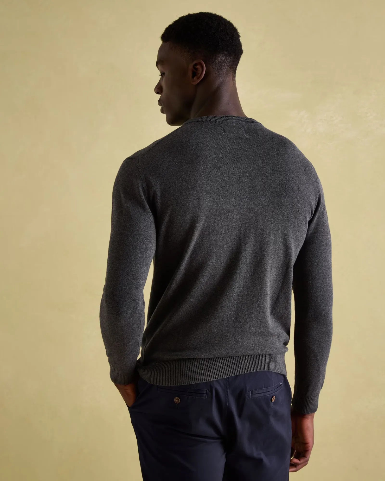 Jarvis Charcoal Grey Crew Neck Knitted Jumper