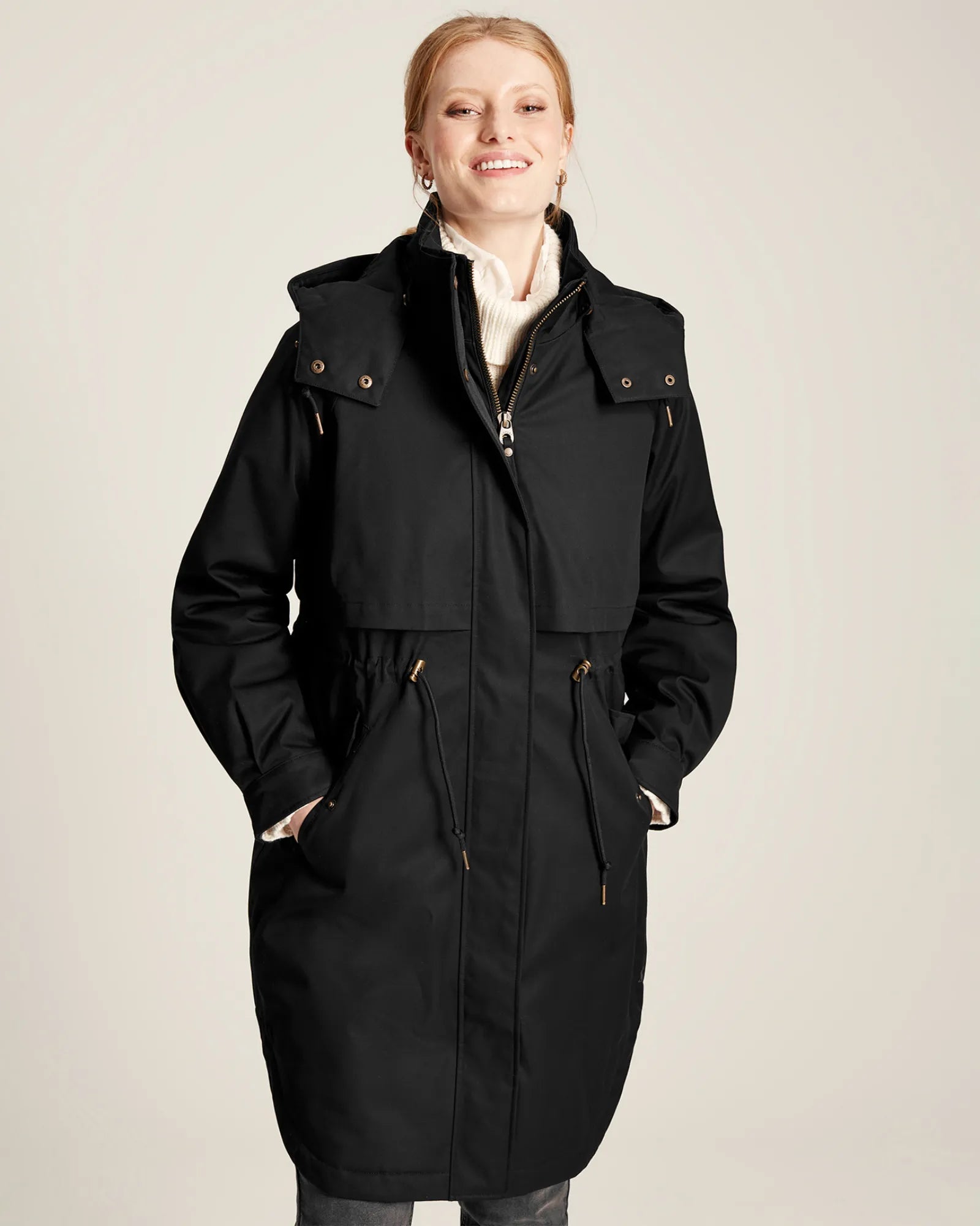 Langford Black Longline Waterproof Coat