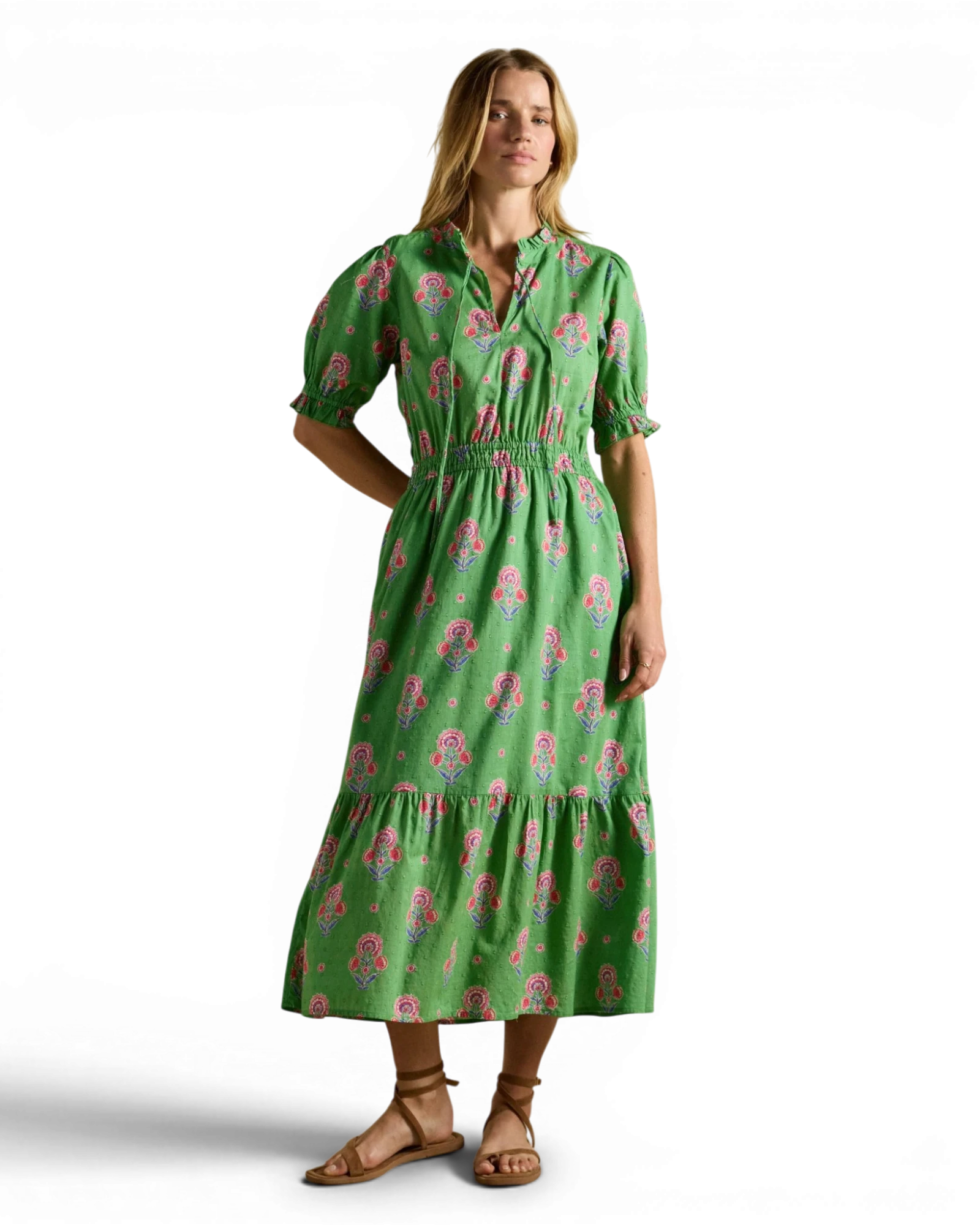 Larissa Dress - Green & Pink
