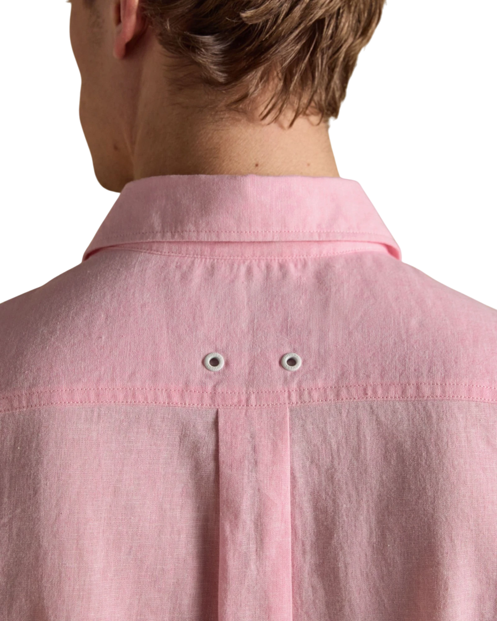Linen Blend Short Sleeve Shirt - Pink