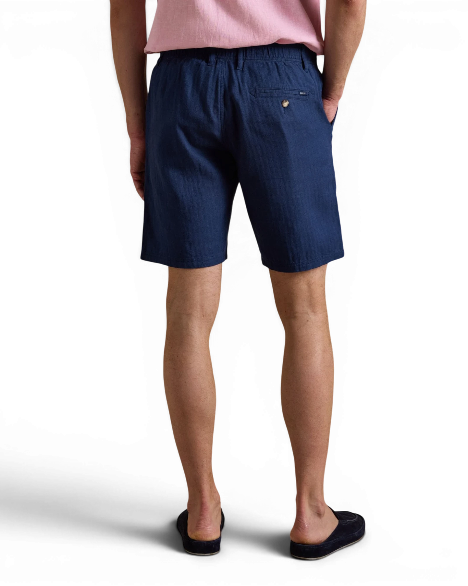 Linen Blend Shorts - Dark Blue