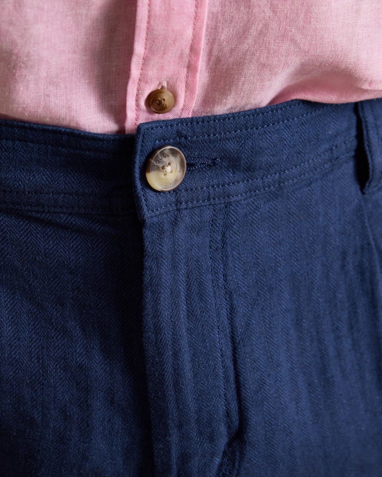 Linen Blend Shorts - Dark Blue