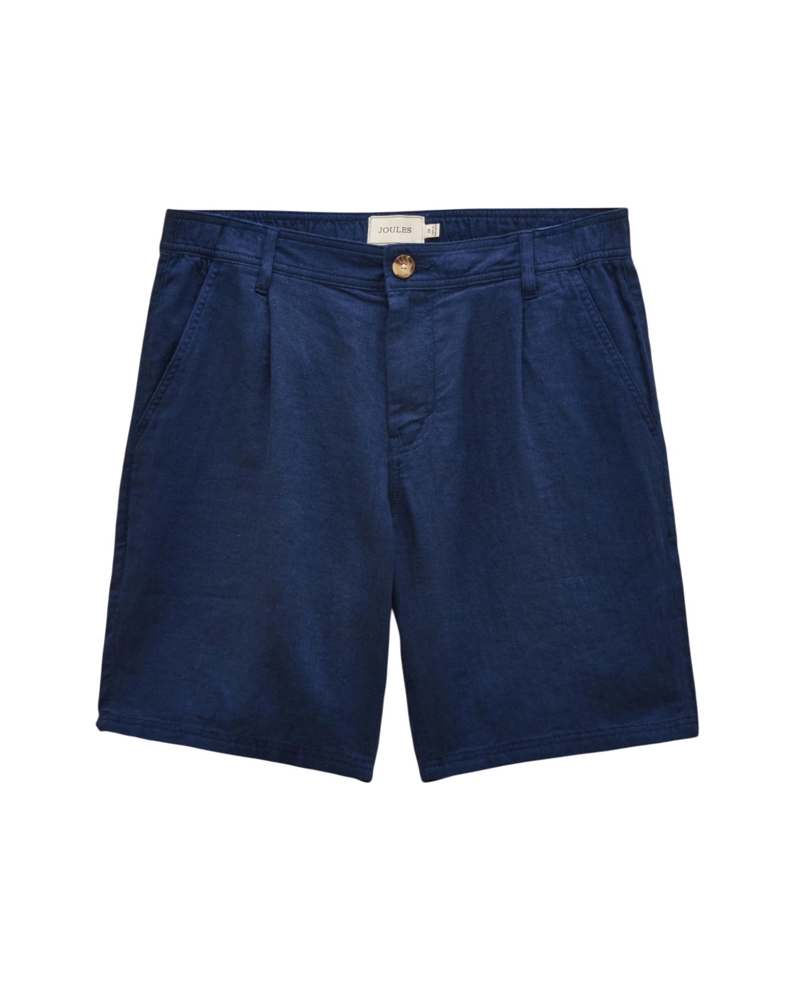 Linen Blend Shorts - Dark Blue