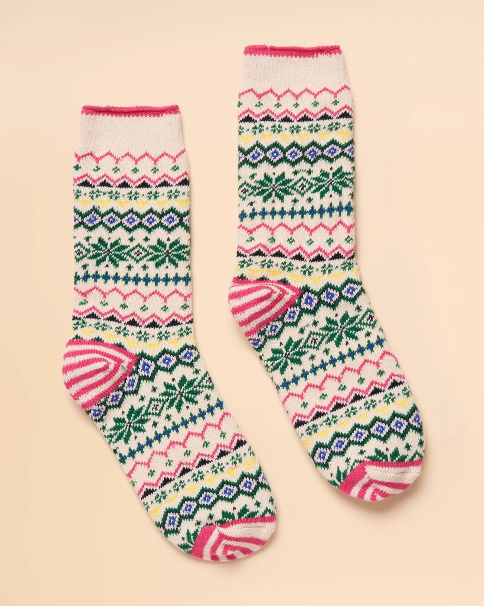 Lucille Socks - White/Green