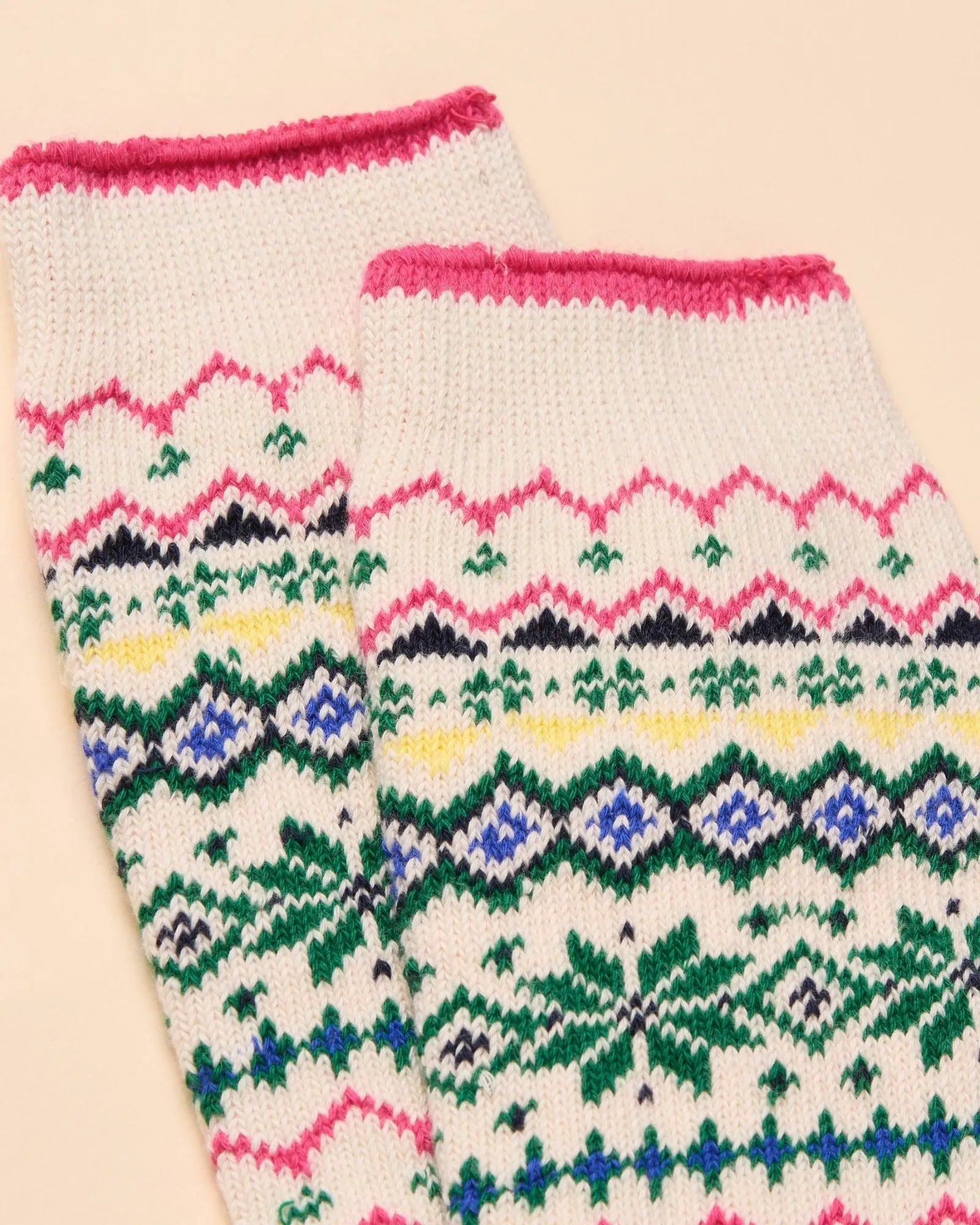 Lucille Socks - White/Green