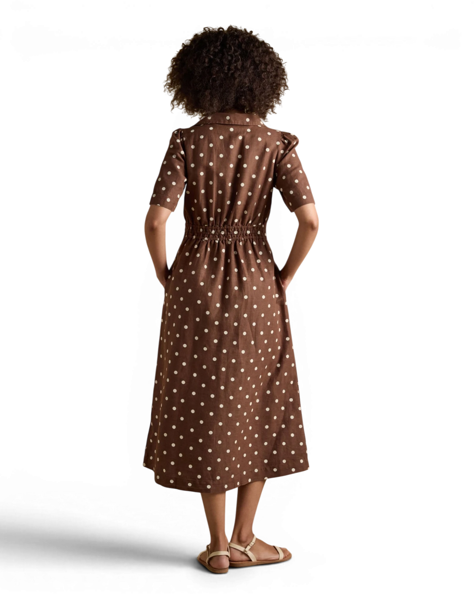 Marina Dress - Brown Polka Dot
