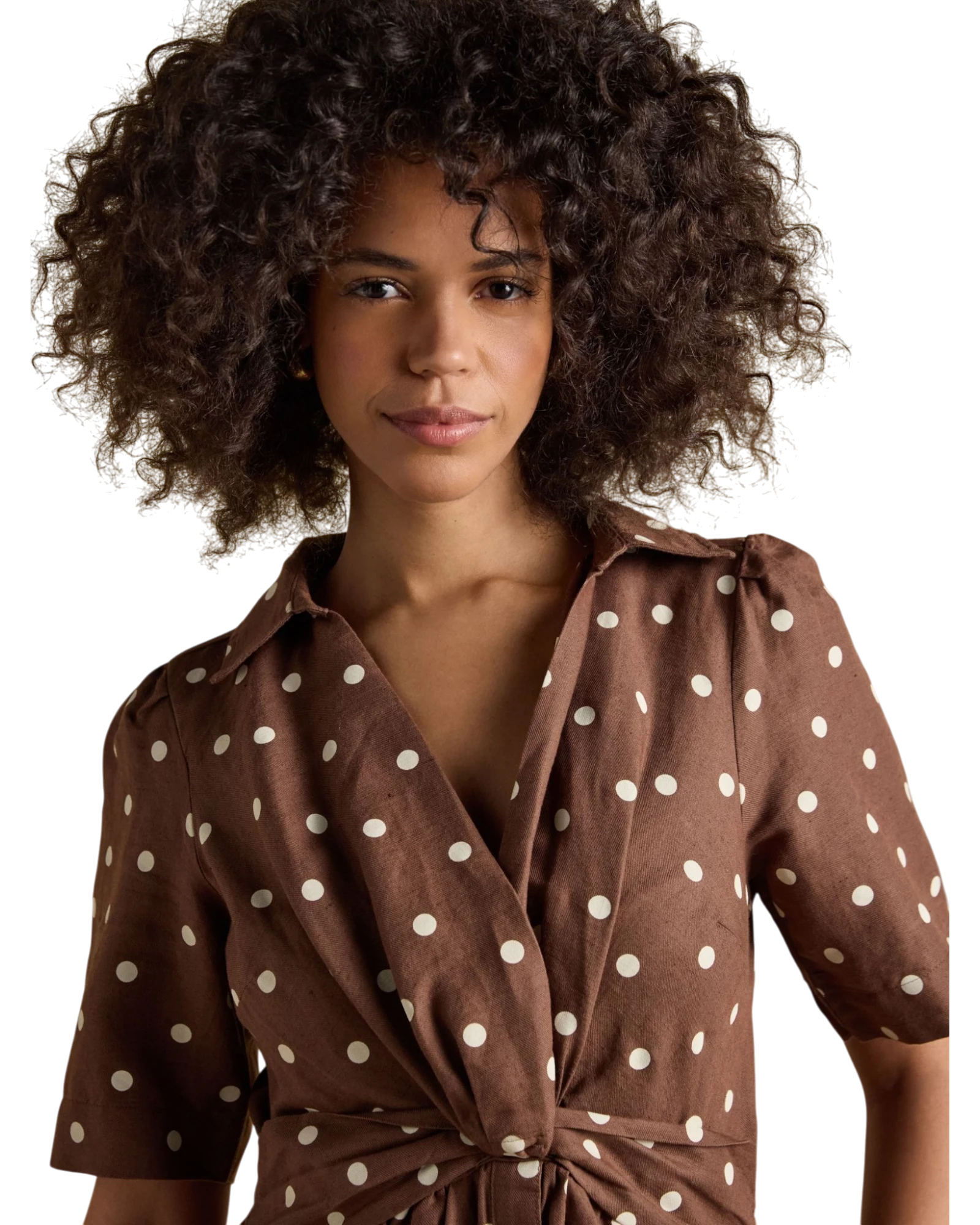 Marina Dress - Brown Polka Dot