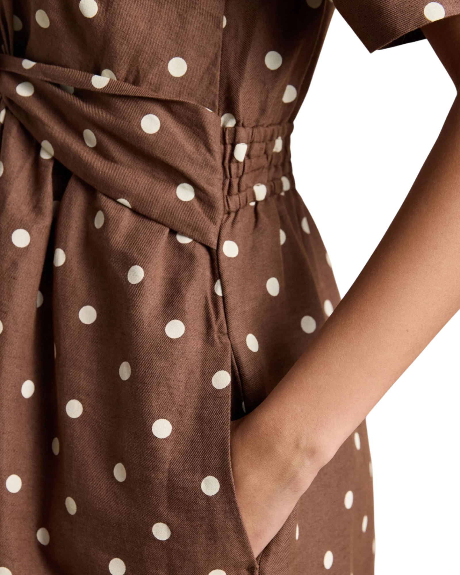 Marina Dress - Brown Polka Dot