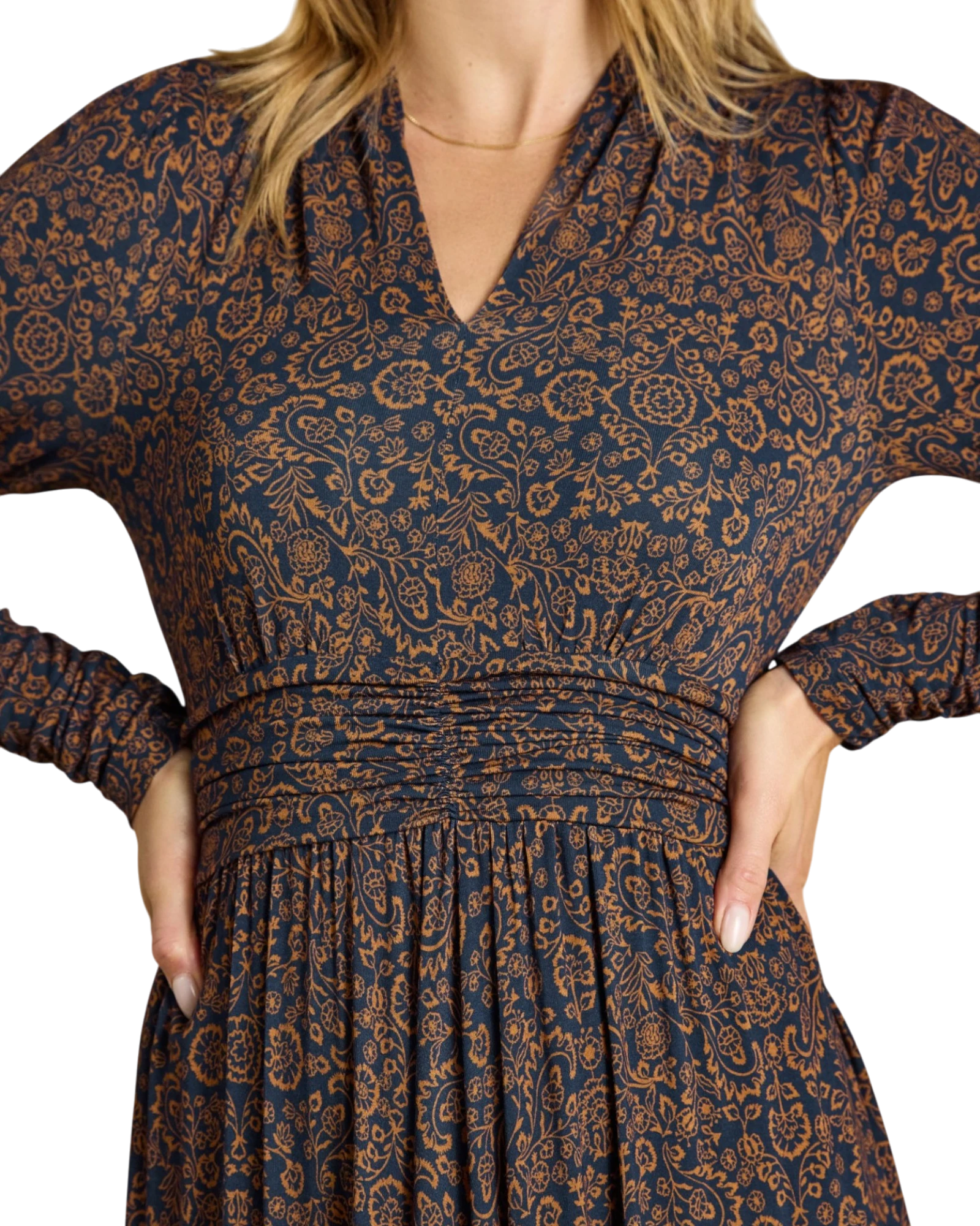Mina Dress - Navy Floral