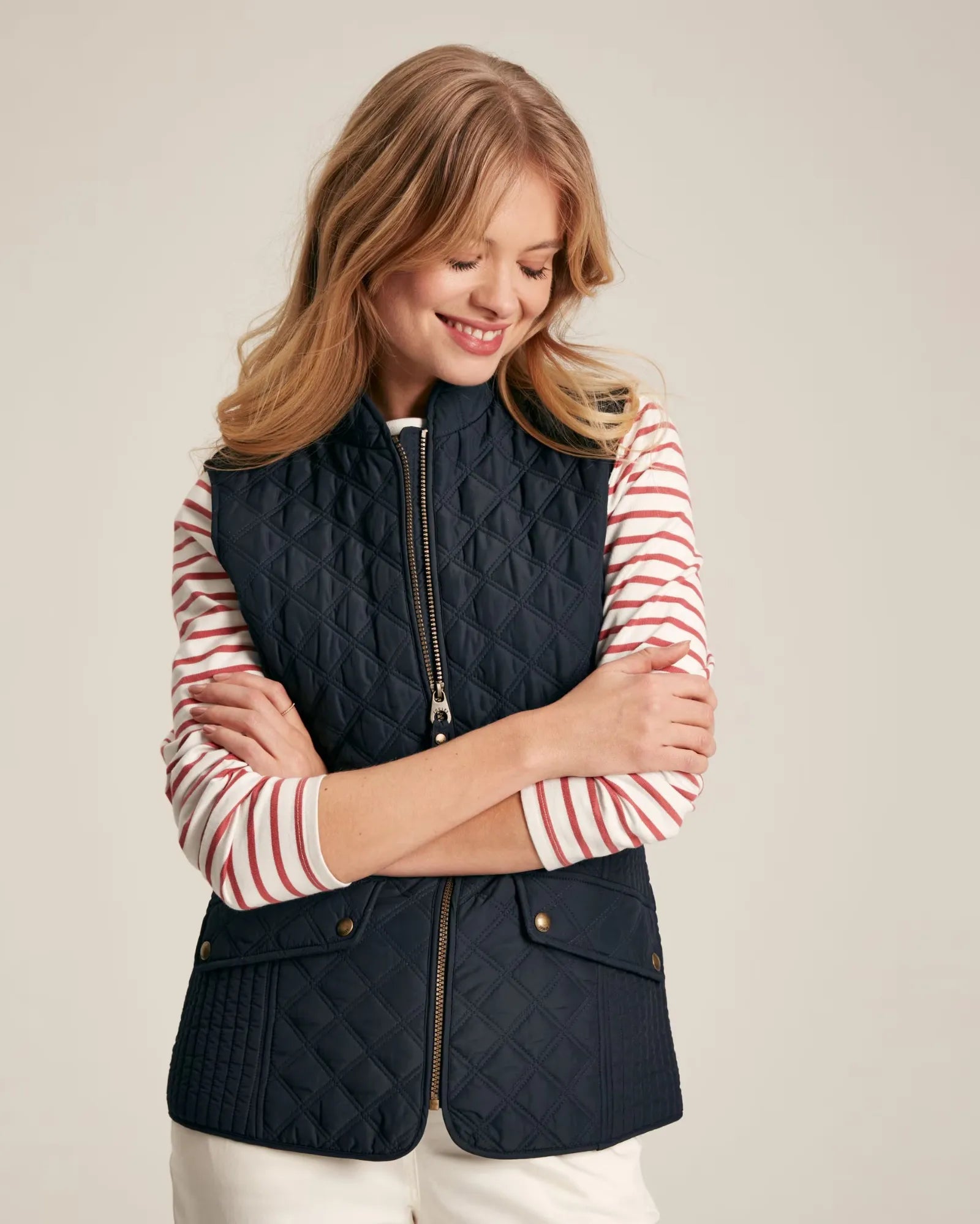 Minx Navy Blue Showerproof Diamond Quilted Gilet
