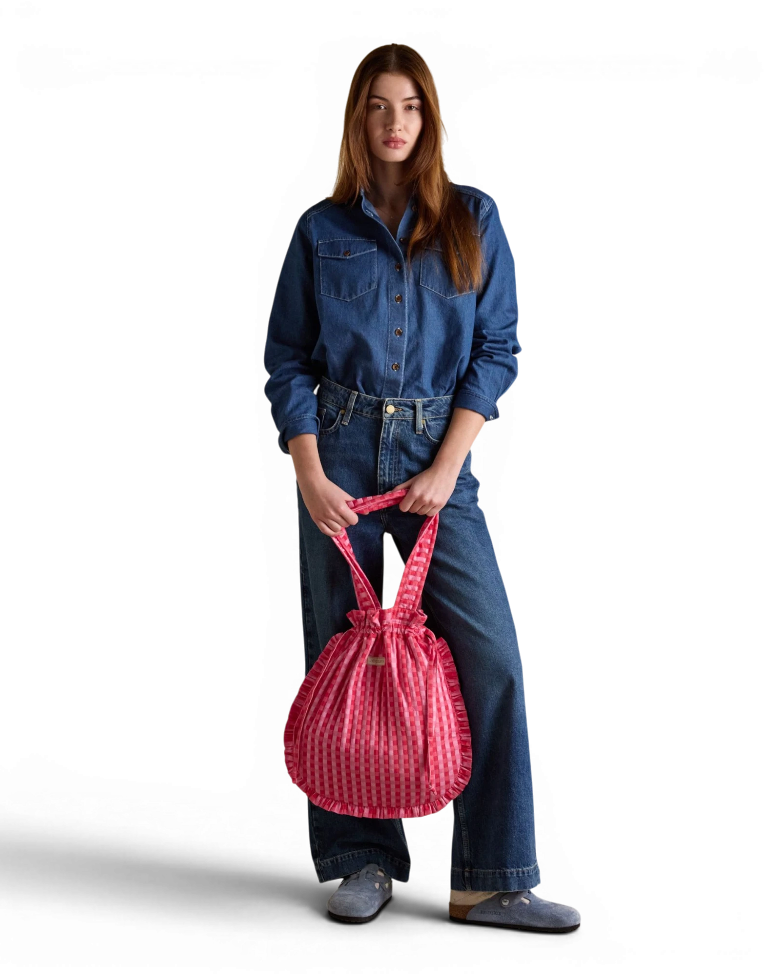Nella Tote Bag - Red & Pink Gingham