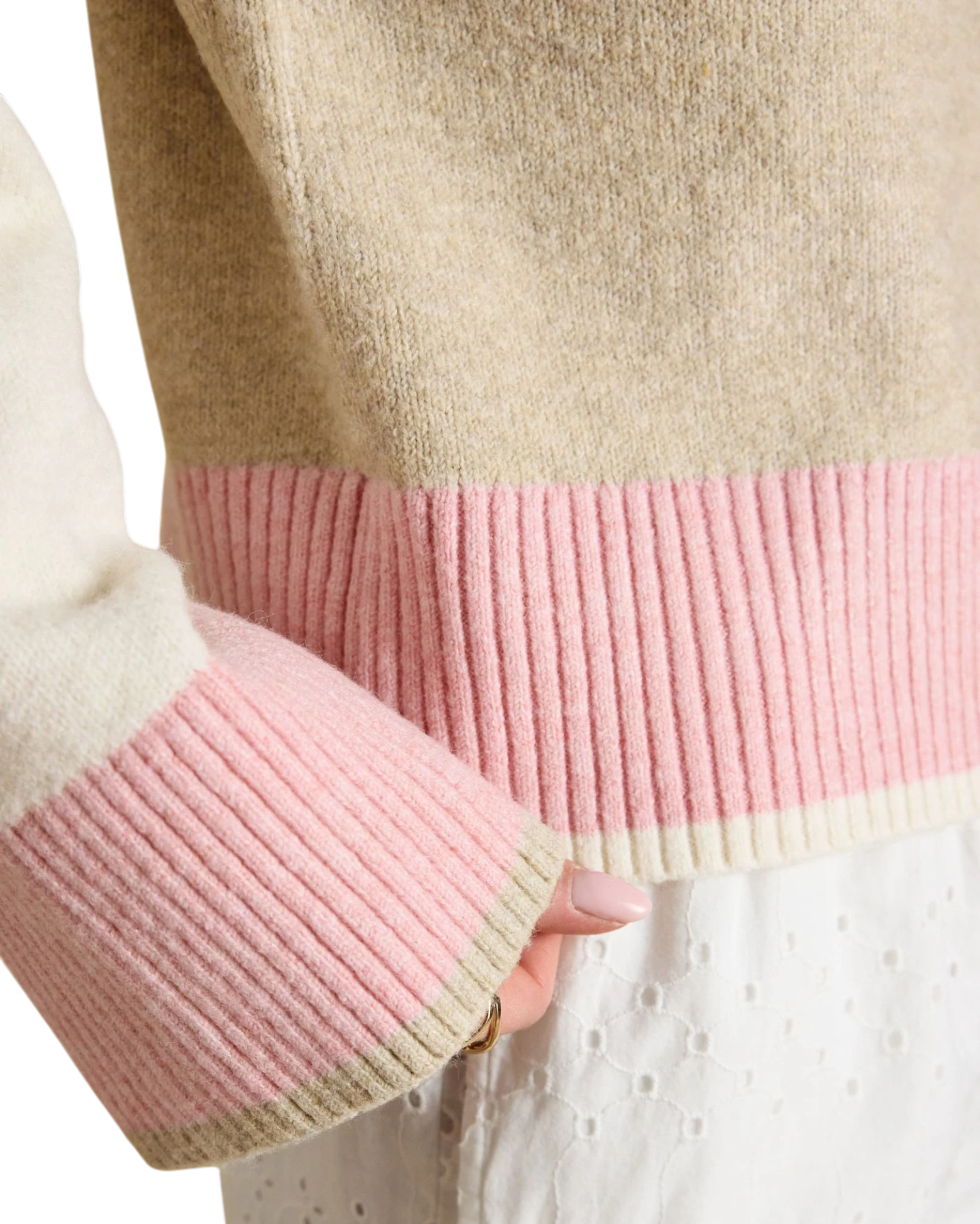 Nora Cardigan - Pink & Cream
