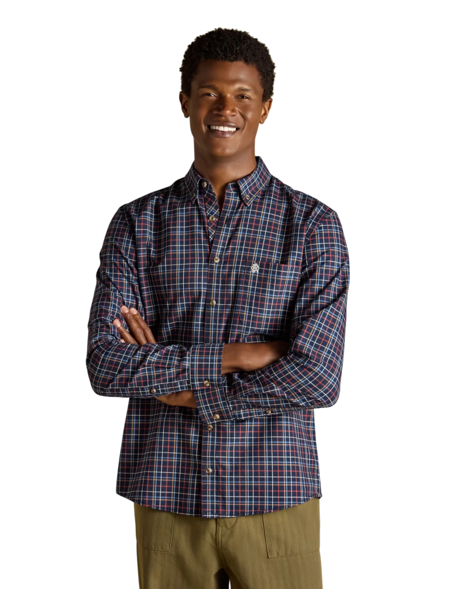 Oxford Classic Fit Checked Shirt - Navy & Red