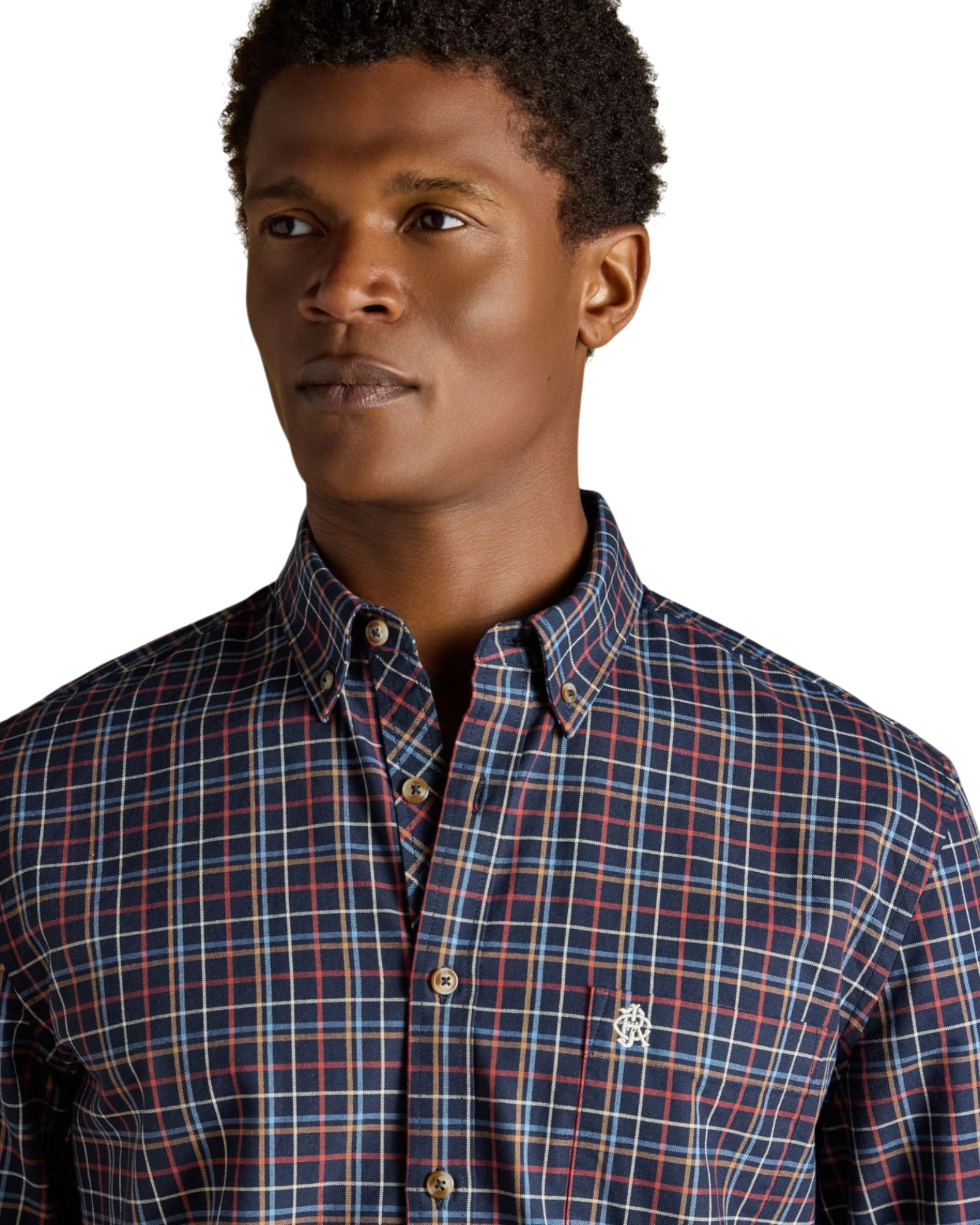 Oxford Classic Fit Checked Shirt - Navy & Red