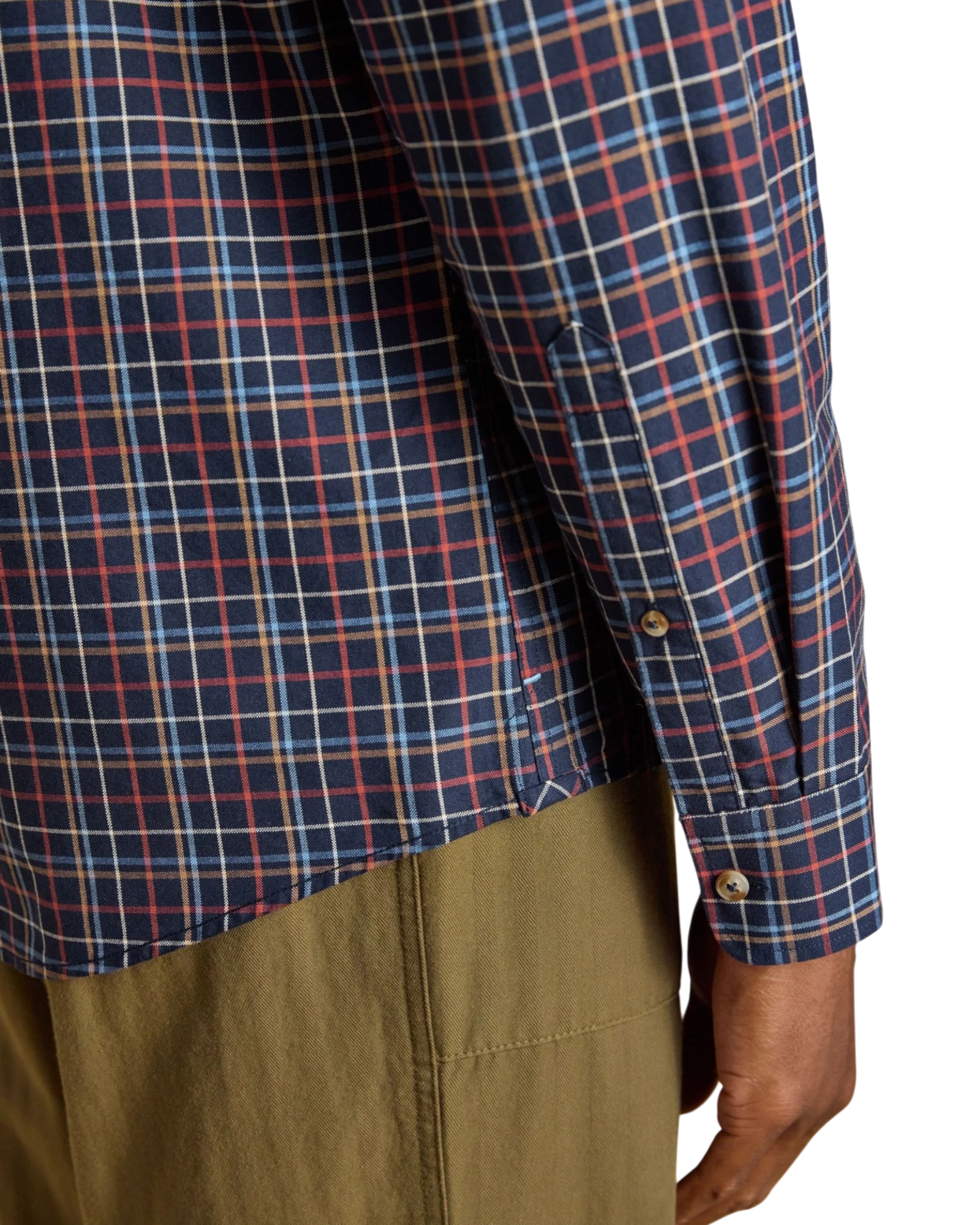 Oxford Classic Fit Checked Shirt - Navy & Red