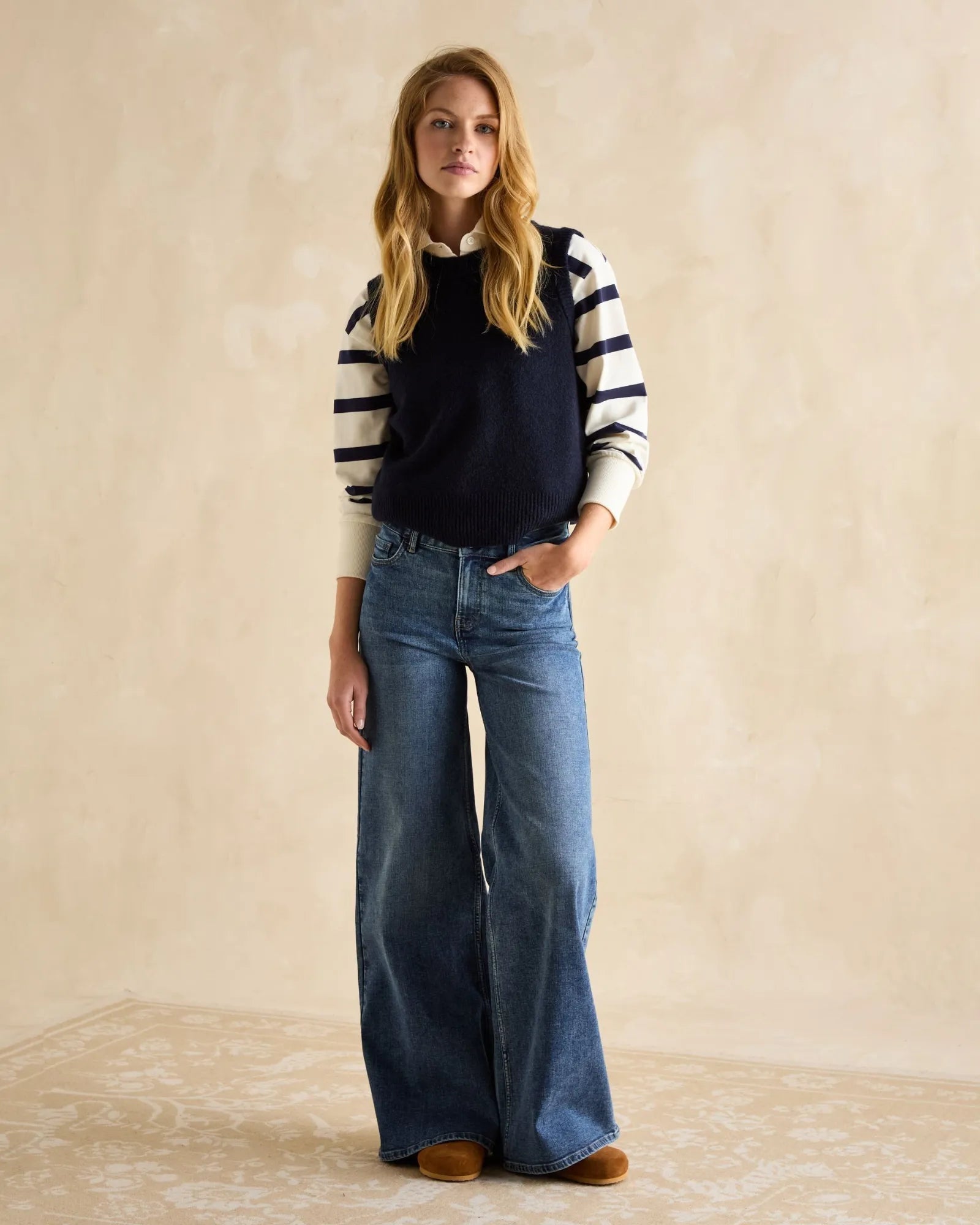 Palazzo Jeans - Mid Wash Denim