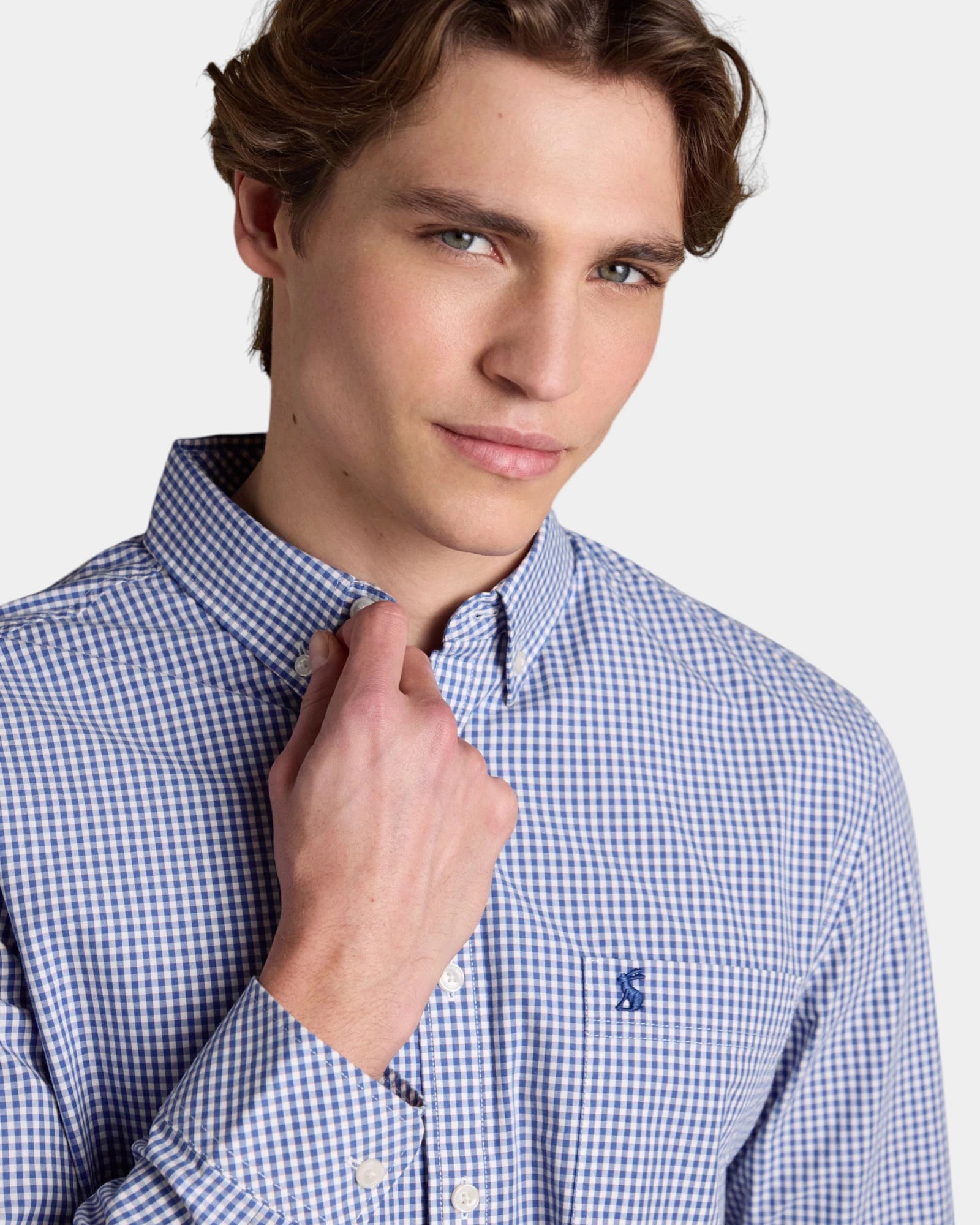 Poplin Gingham Shirt - Blue