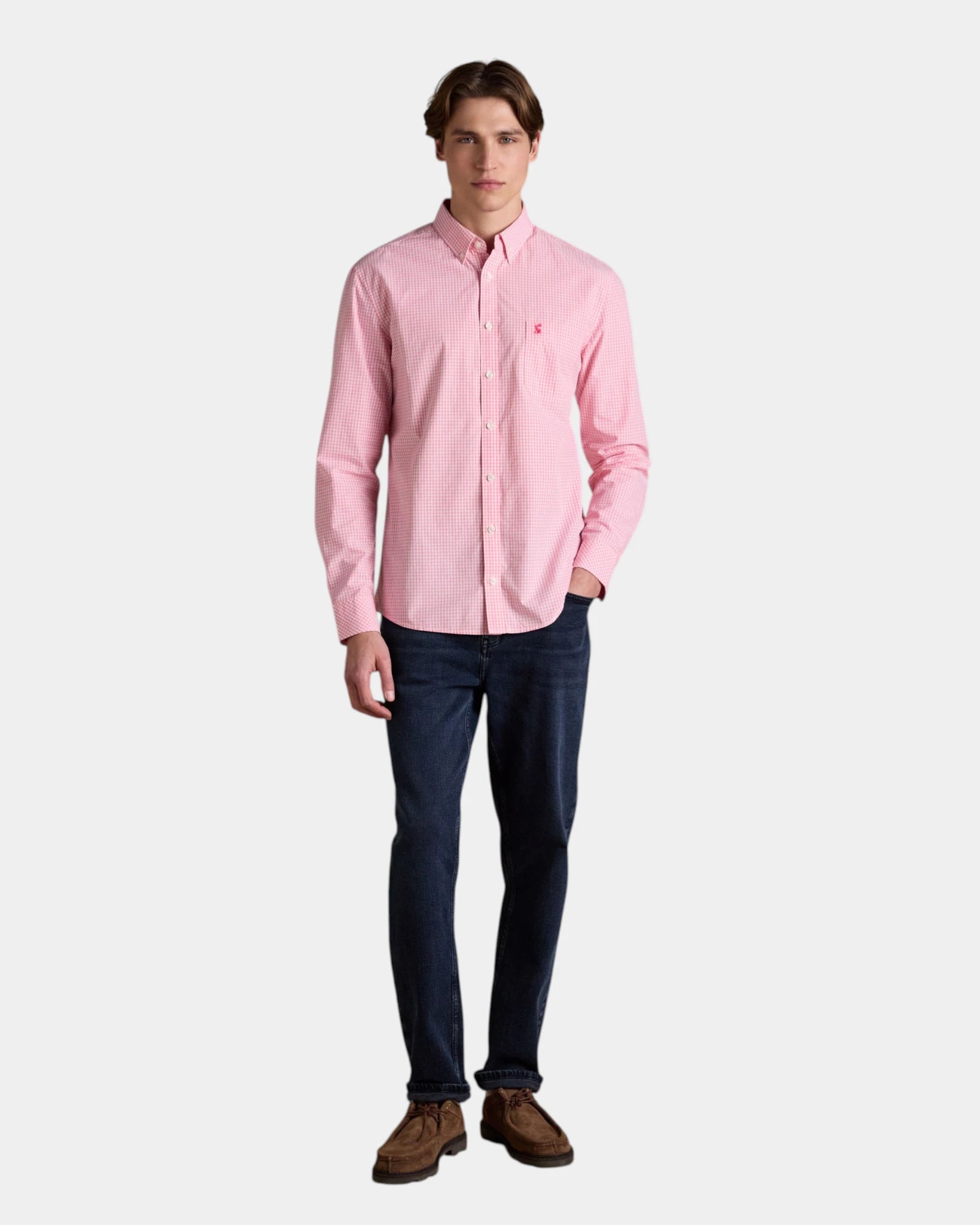 Poplin Gingham Shirt - Pink