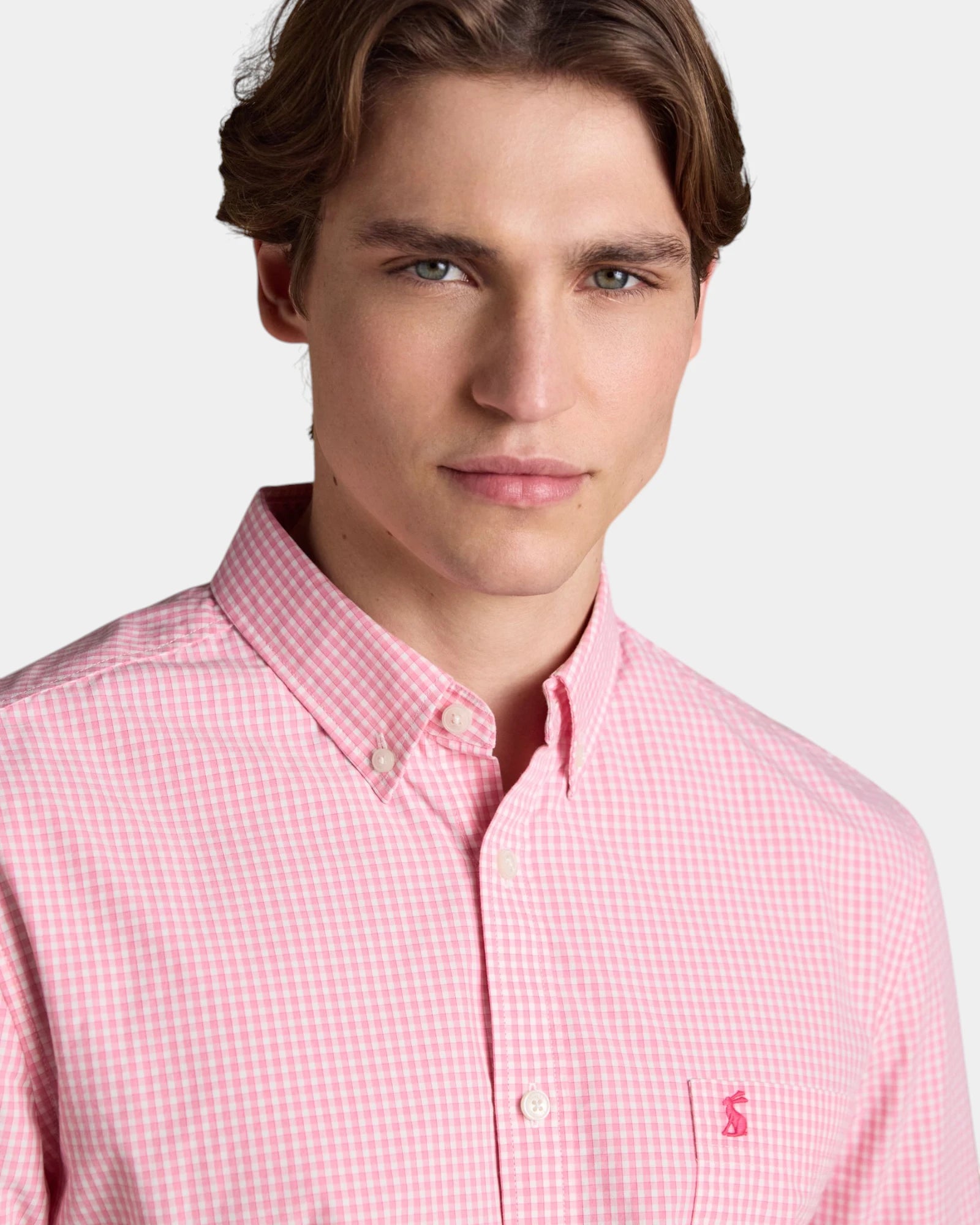 Poplin Gingham Shirt - Pink
