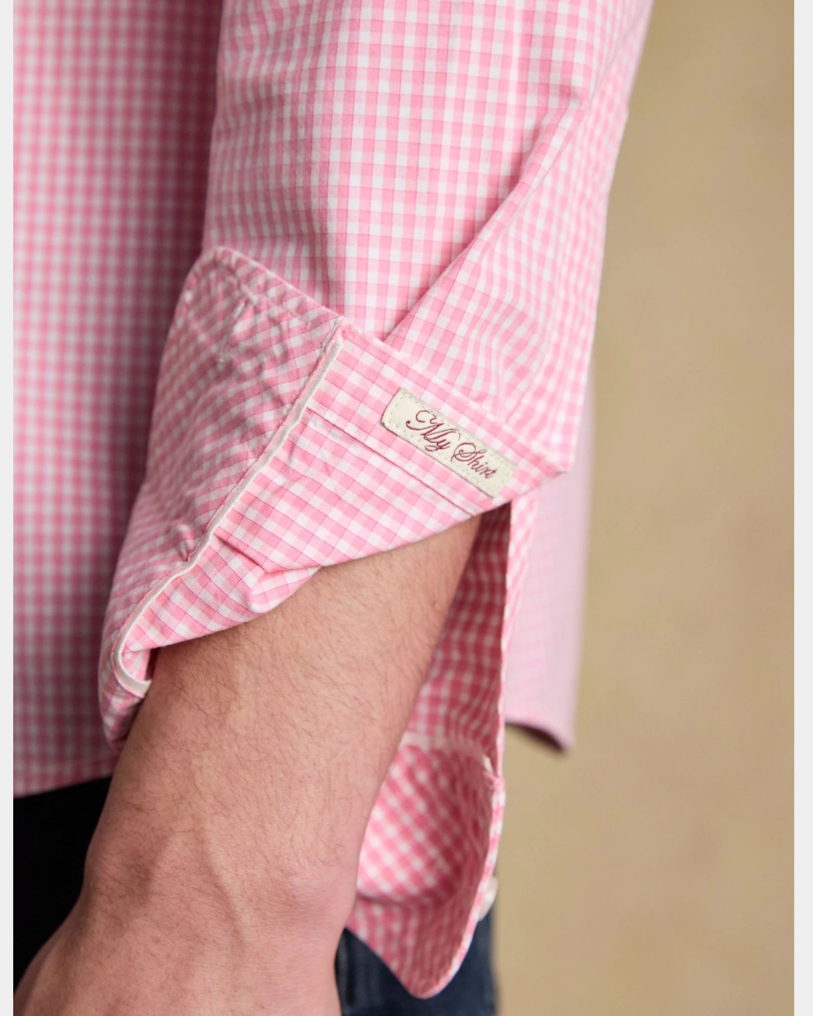 Poplin Gingham Shirt - Pink