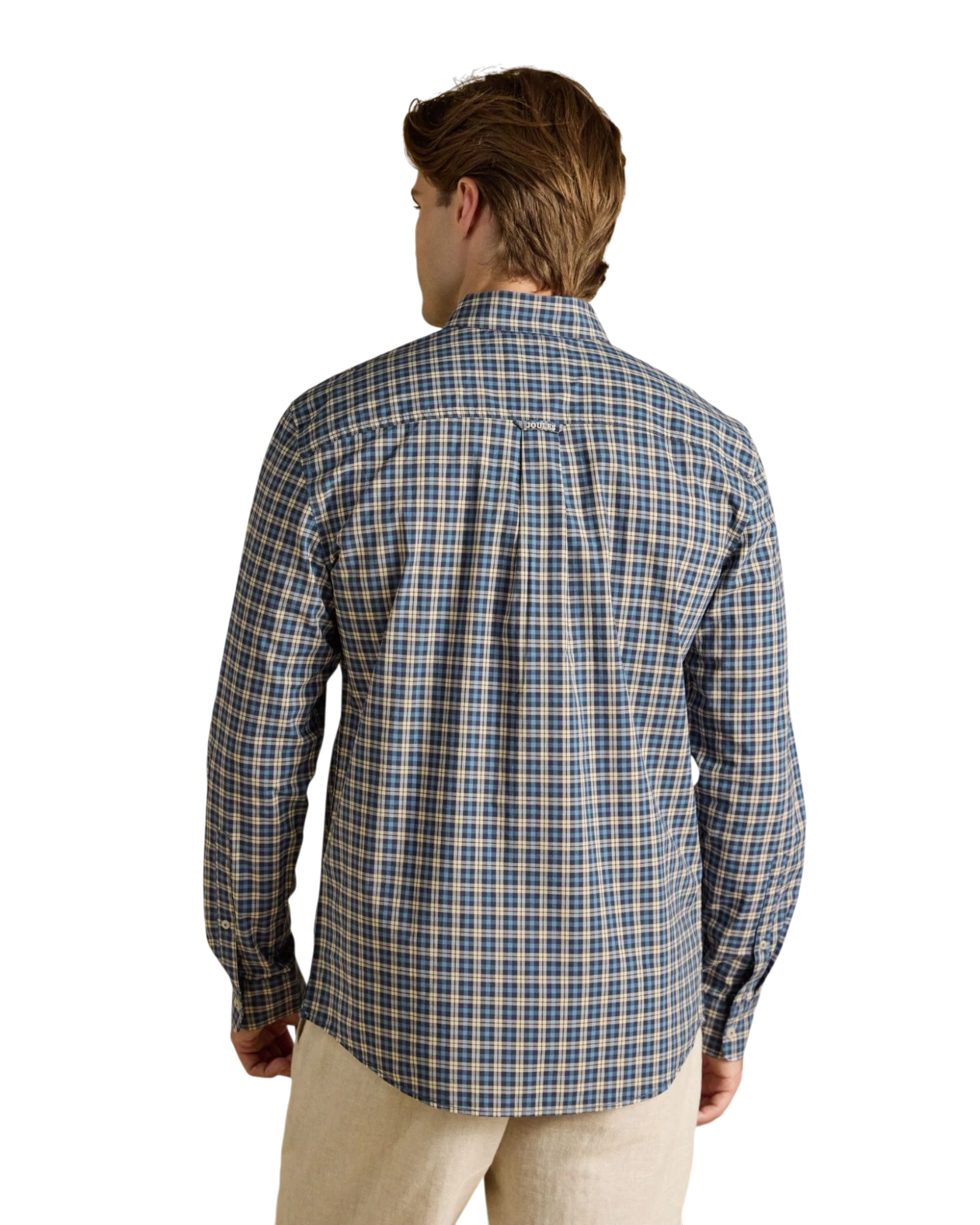 Poplin Long Sleeve Check Shirt - Blue