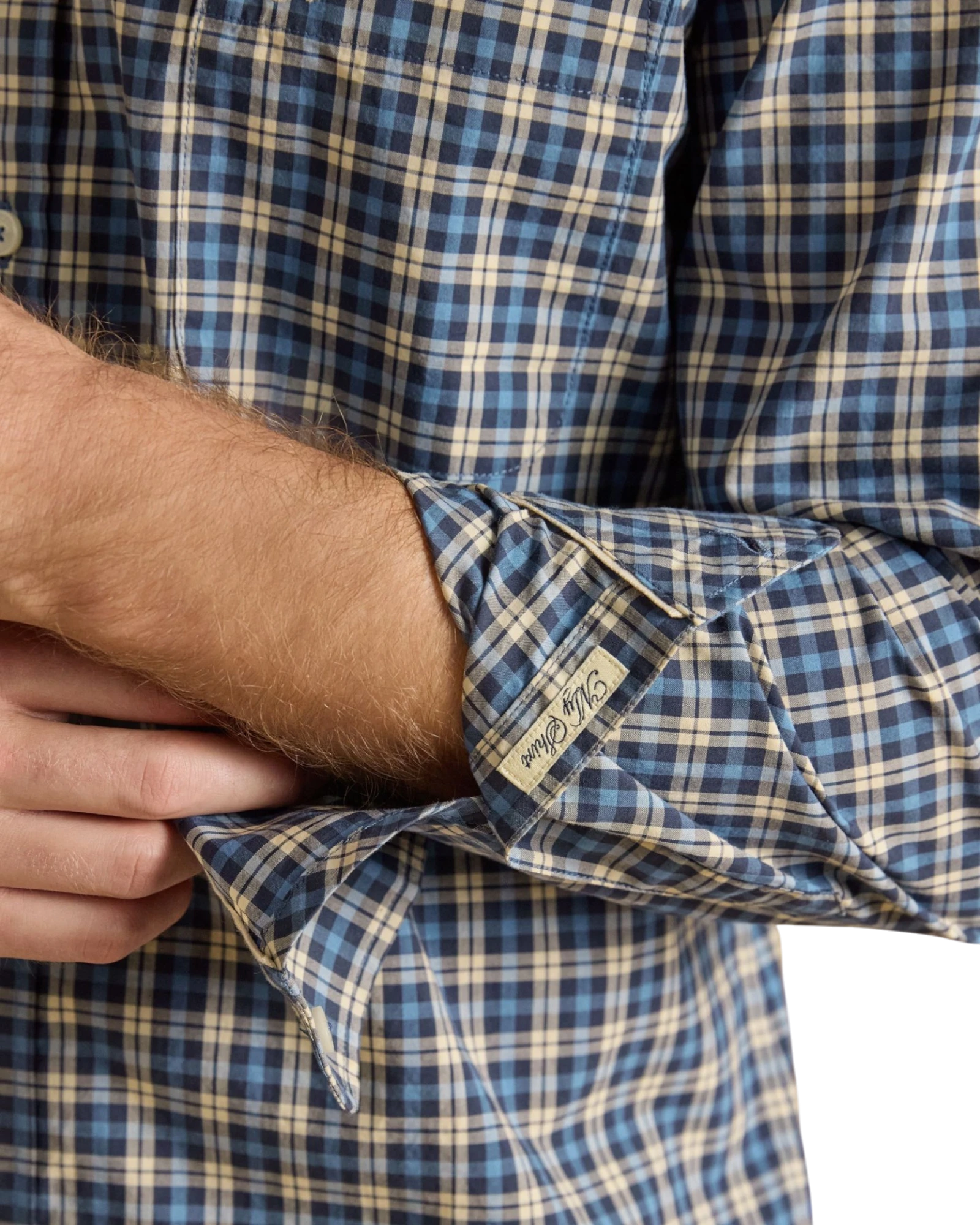 Poplin Long Sleeve Check Shirt - Blue