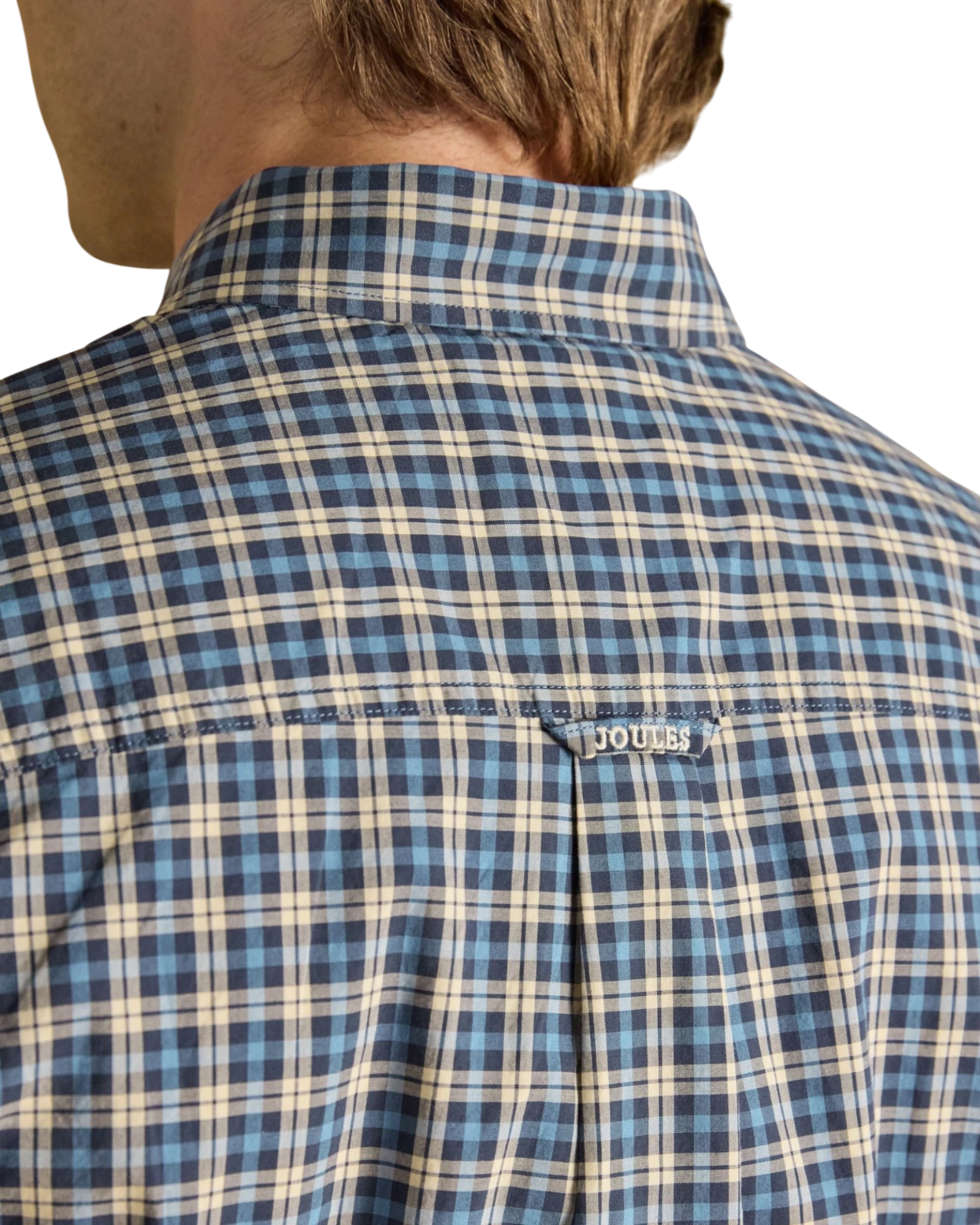 Poplin Long Sleeve Check Shirt - Blue