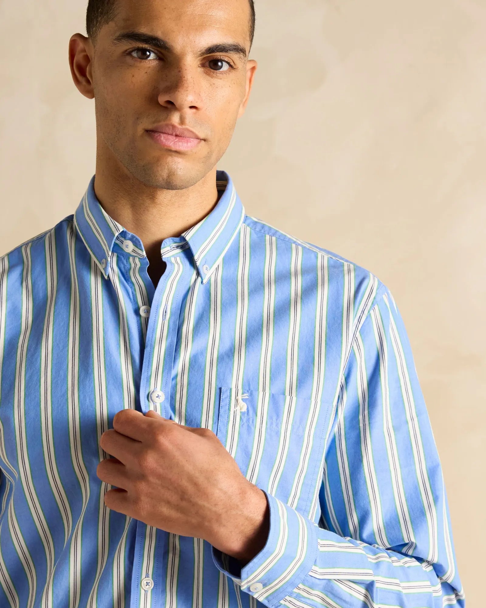 Poplin Shirt - Blue Stripe