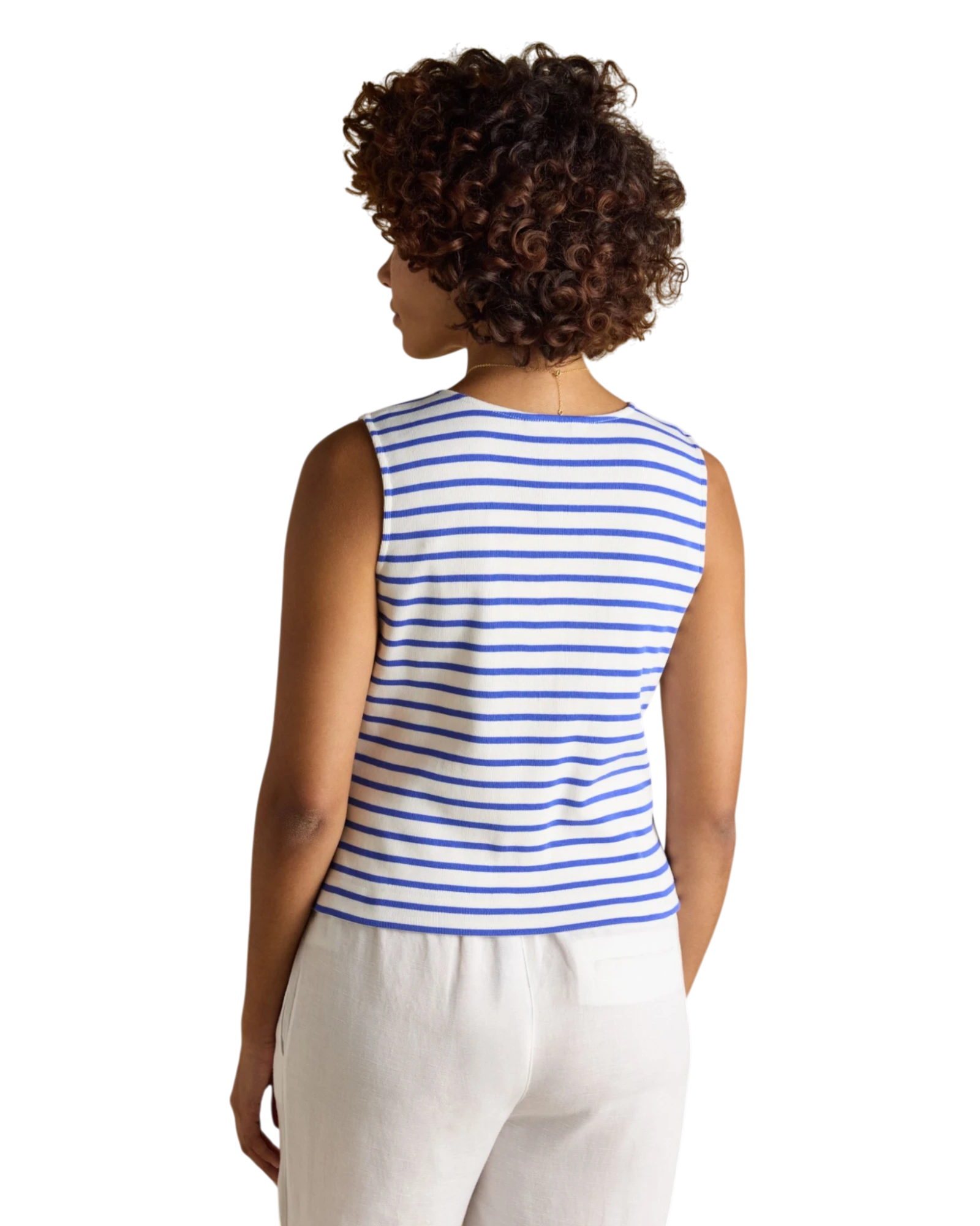 Premium Rib Waistcoat - Blue Stripe