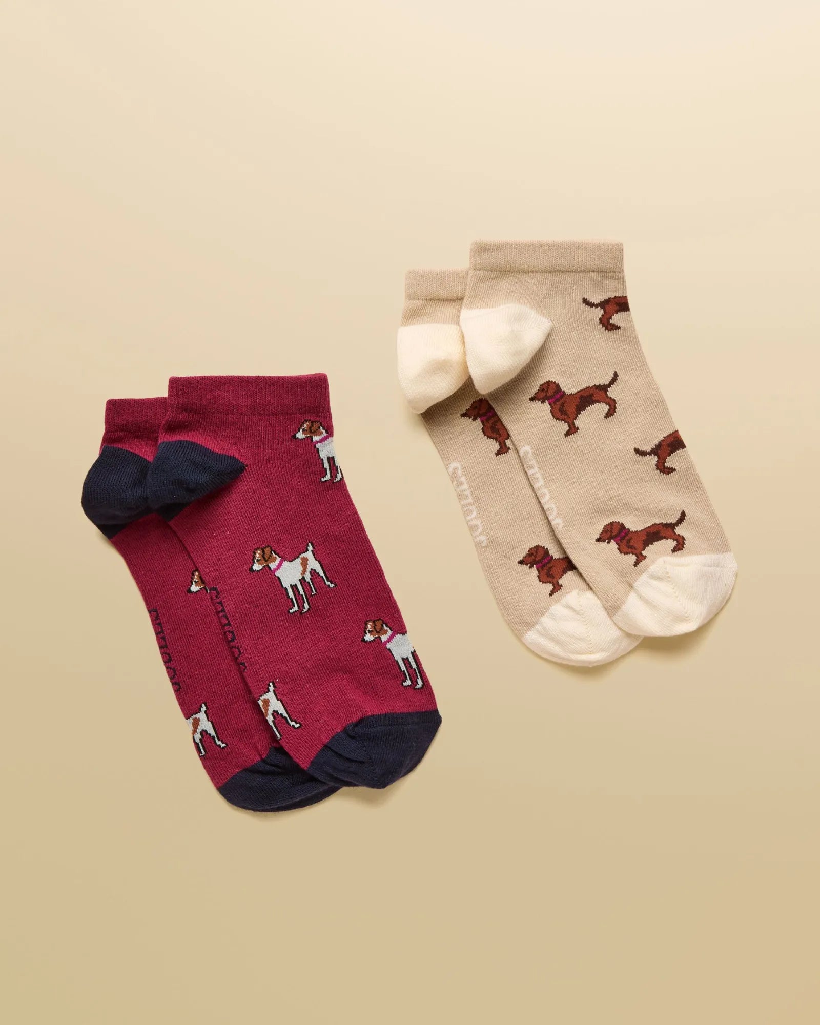 Rilla Pack of 2 Socks - Berry/Ecru