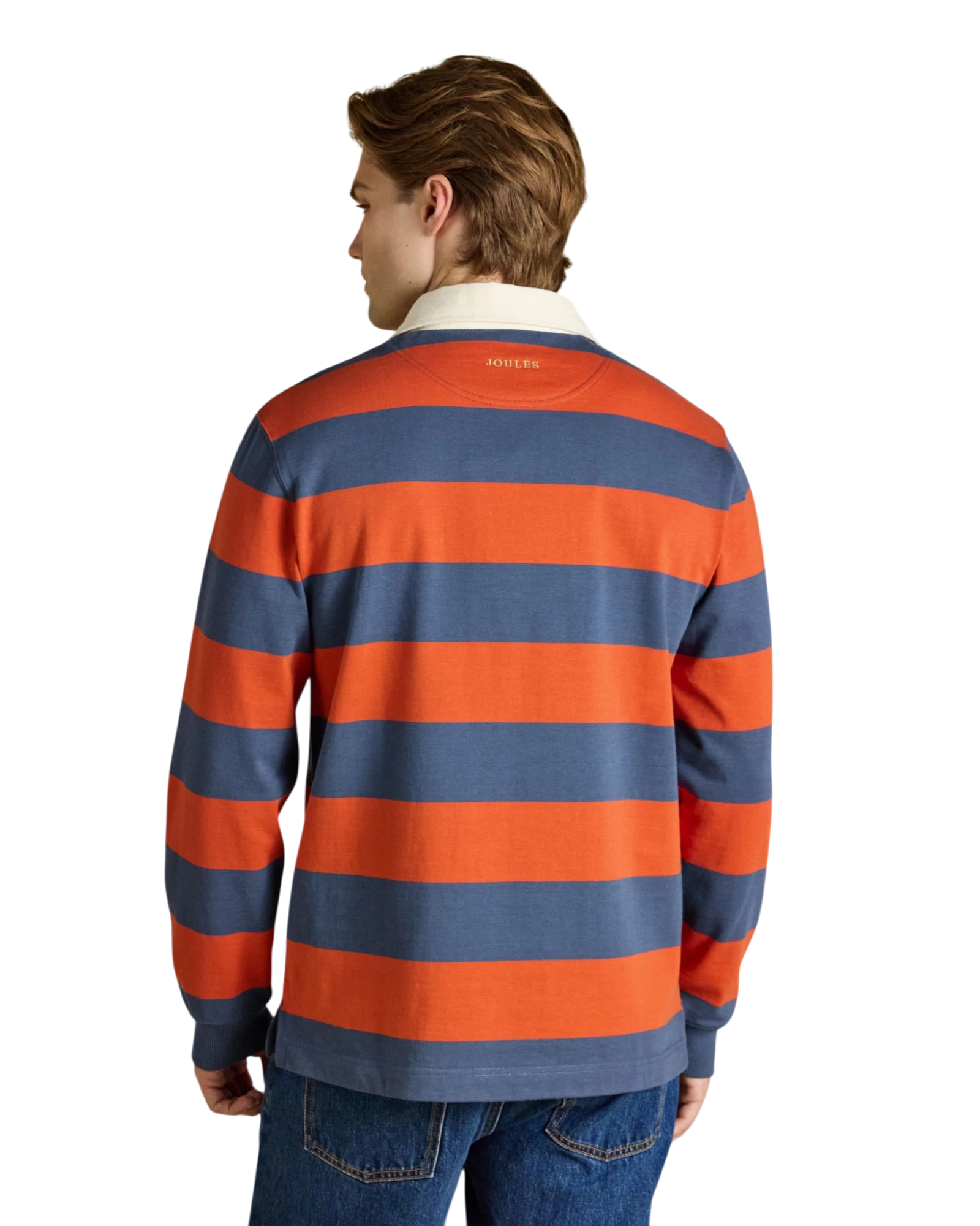 Rugby Club Long Sleeve Striped Rugby Shirt - Blue/Orange