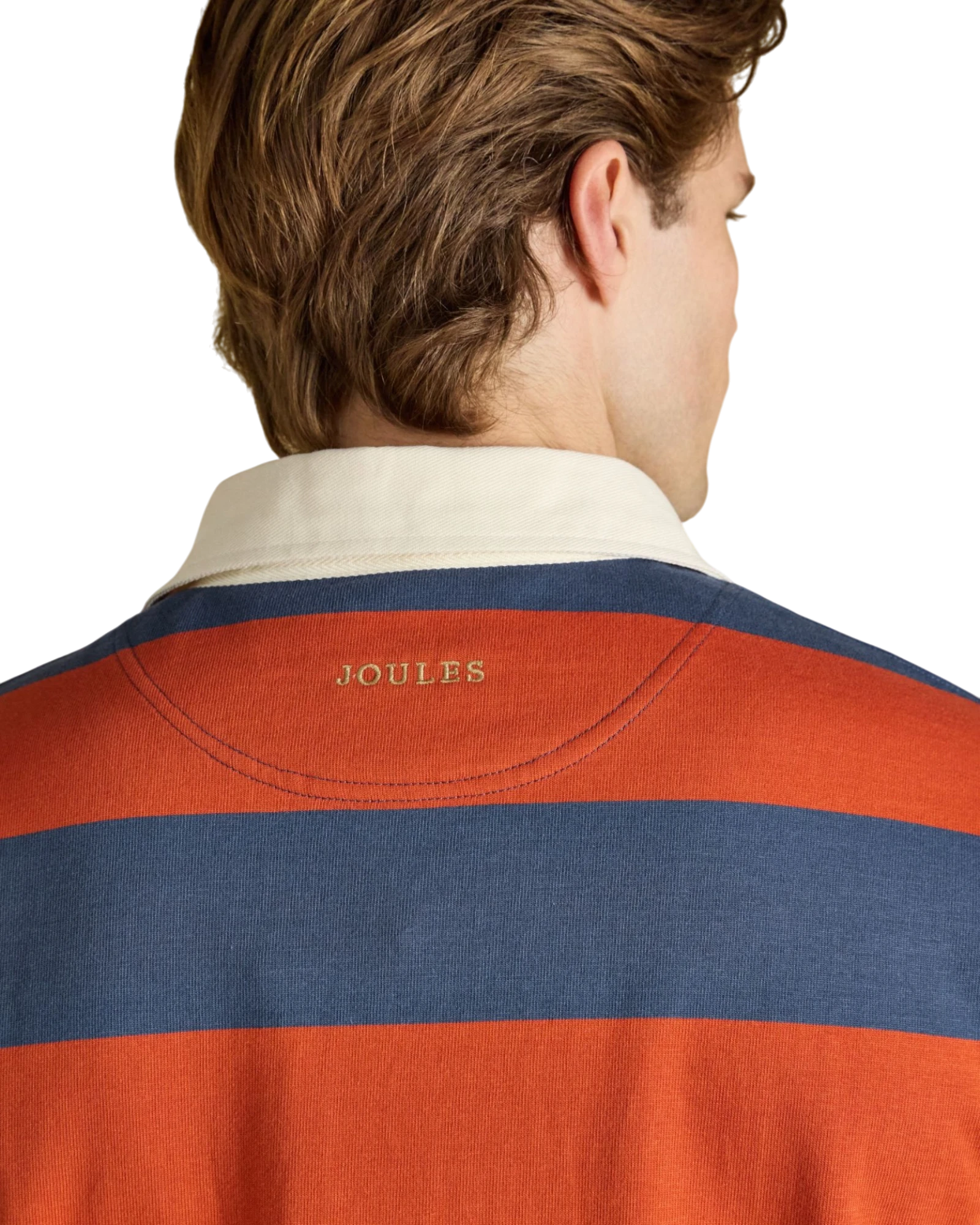 Rugby Club Long Sleeve Striped Rugby Shirt - Blue/Orange