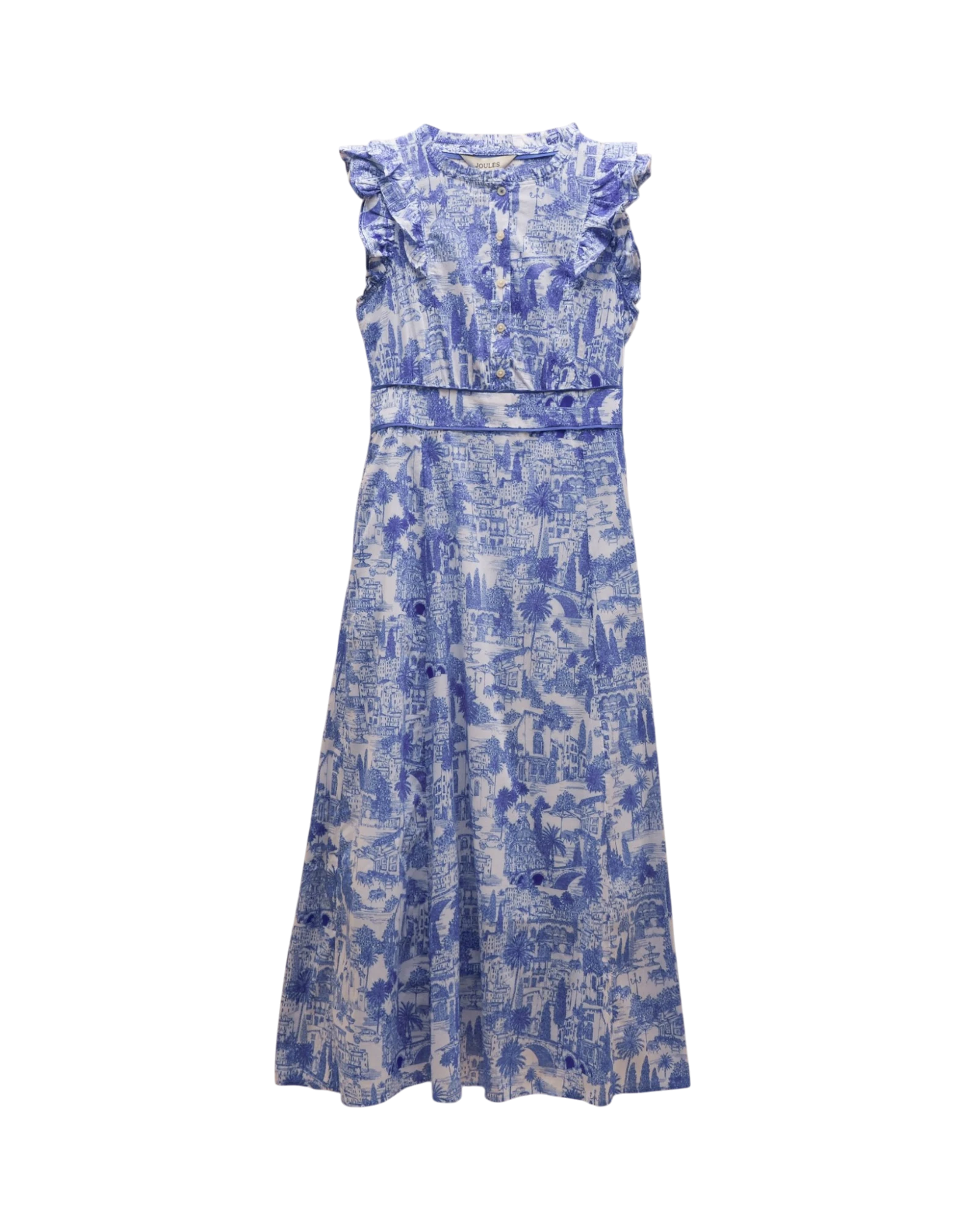 Samantha Dress - Blue & White Toile