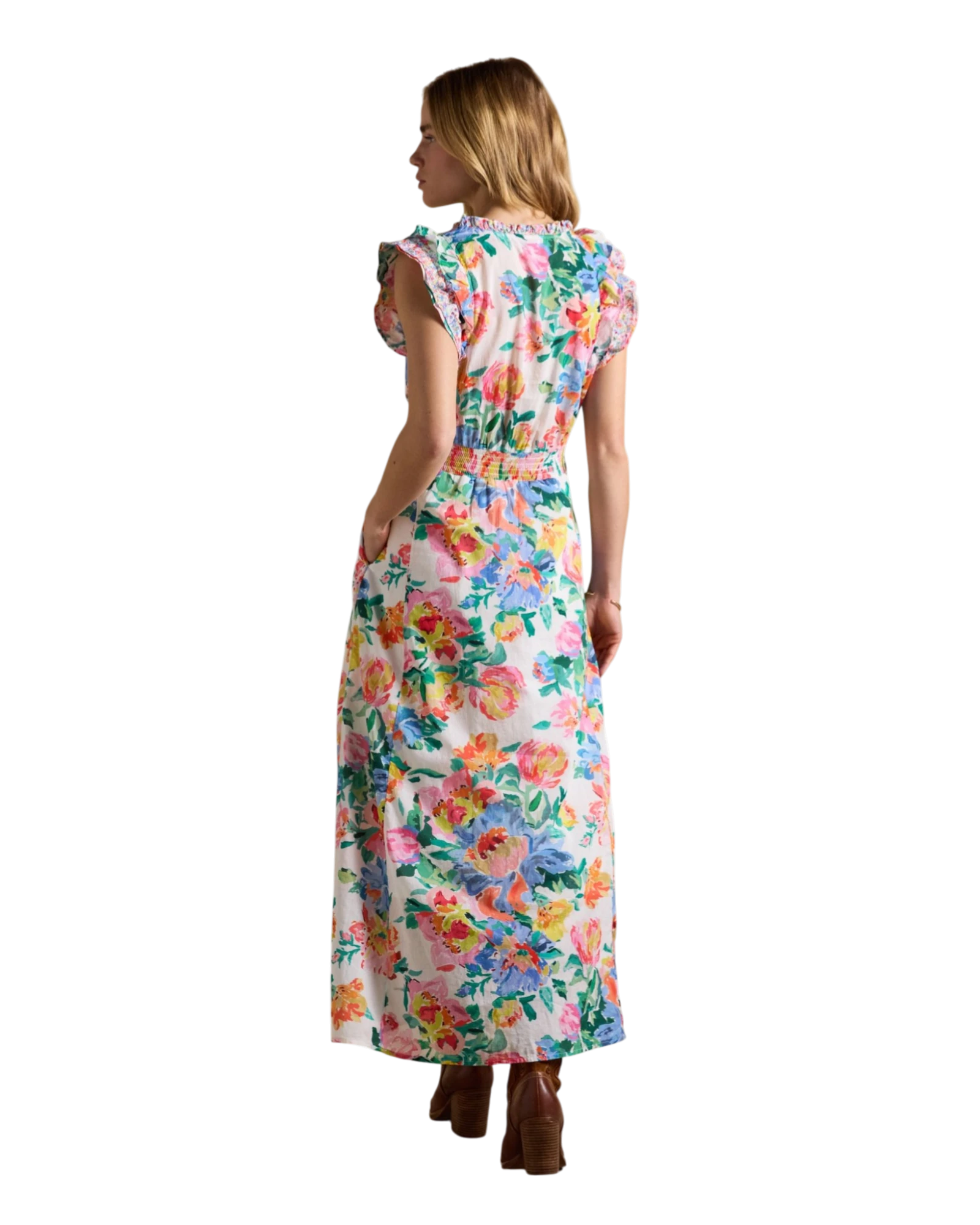 Samantha Dress - Multi/White Floral