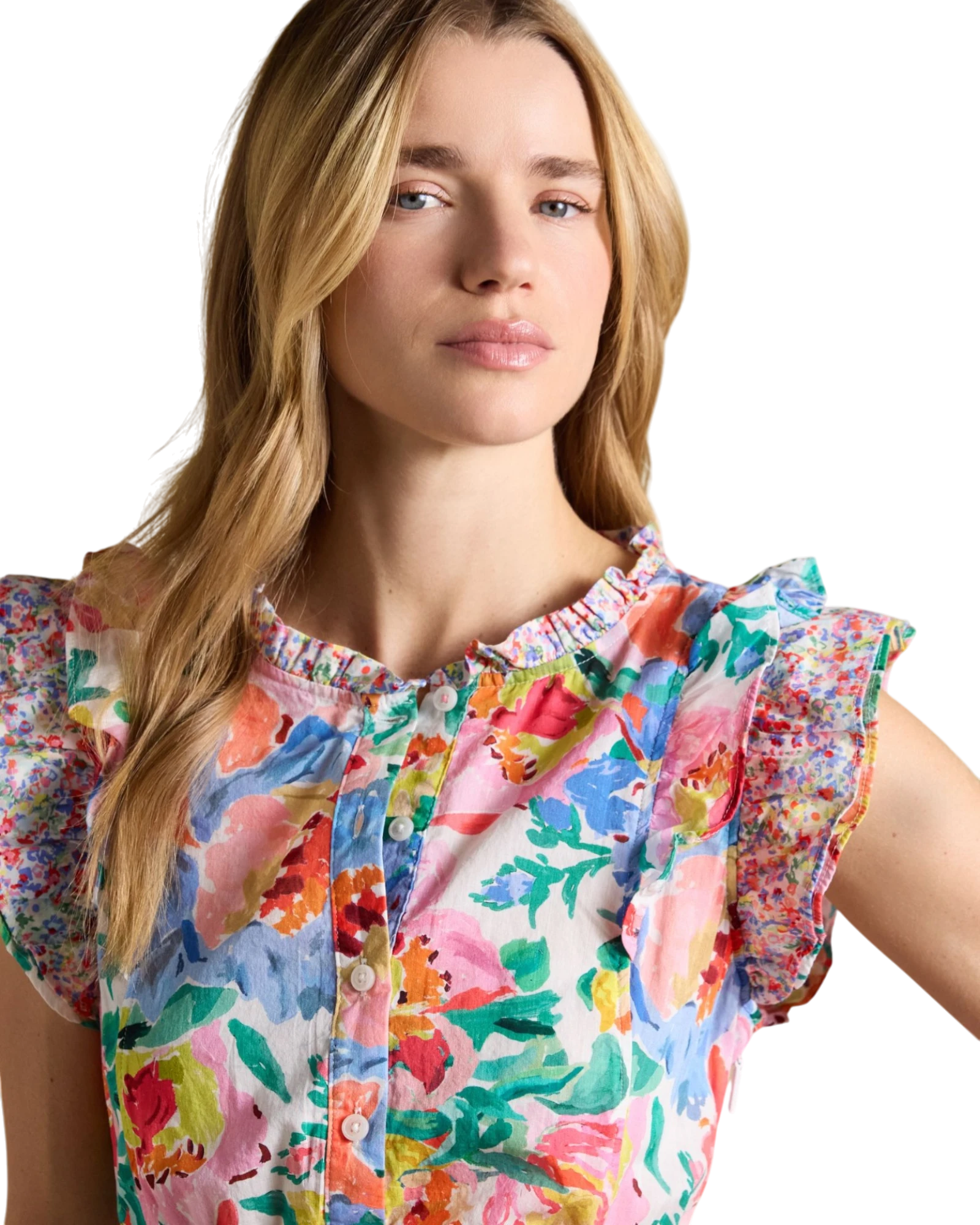 Samantha Dress - Multi/White Floral