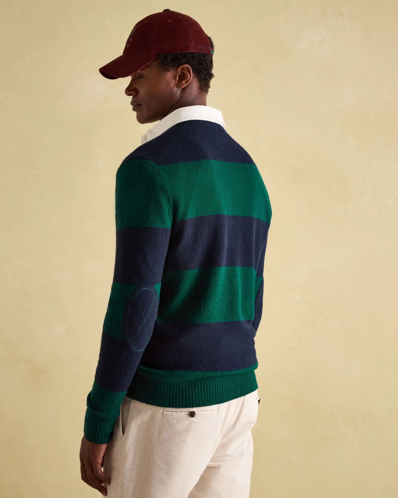 Seymour Green/Navy Knitted Rugby Shirt