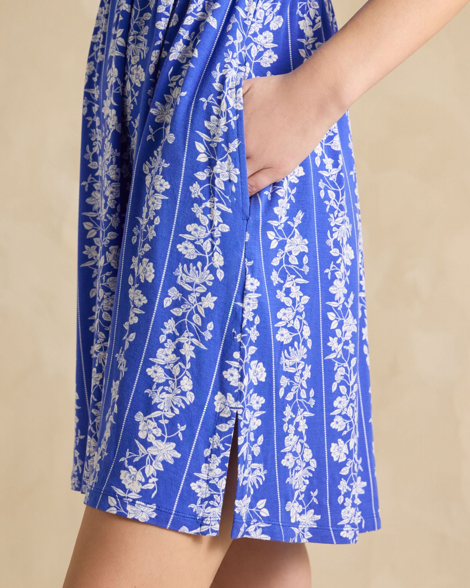 Short Nia Dress - Blue Floral