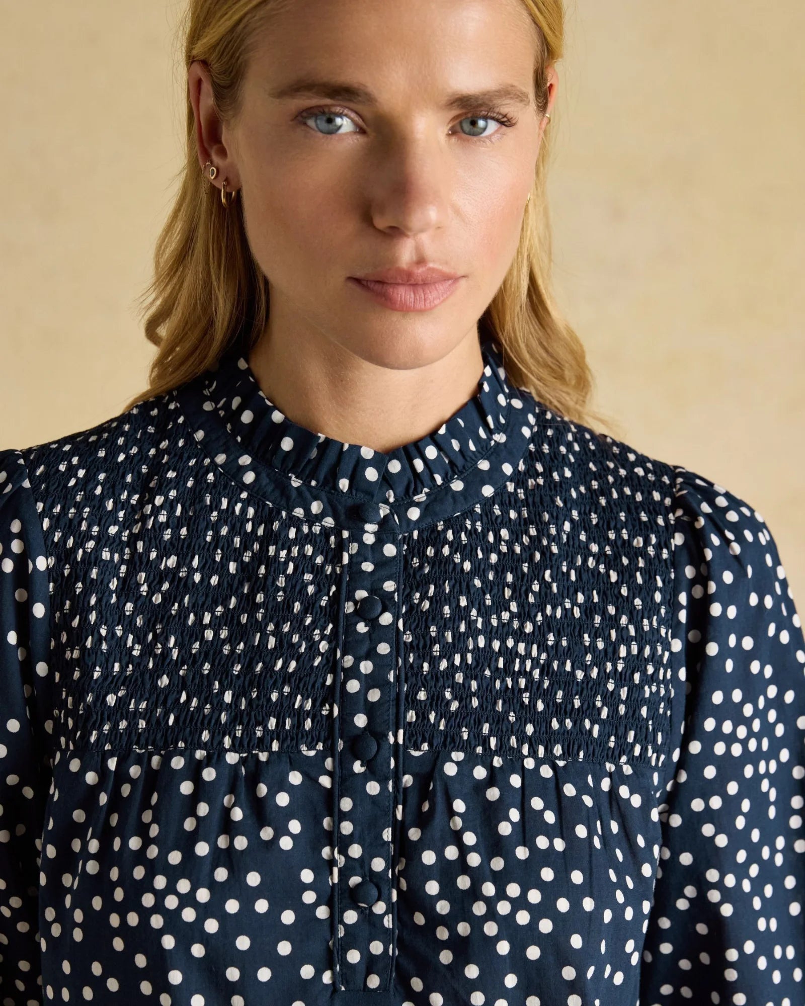 Silvia Long Sleeve Blouse - Navy