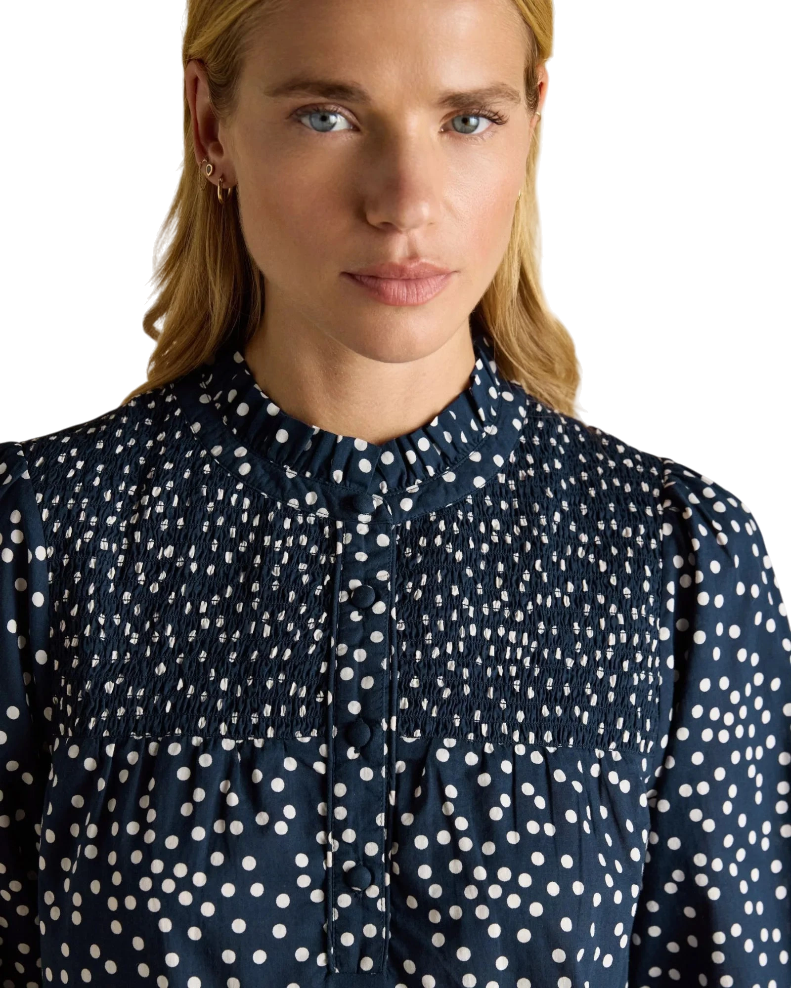 Silvia Long Sleeve Blouse - Navy
