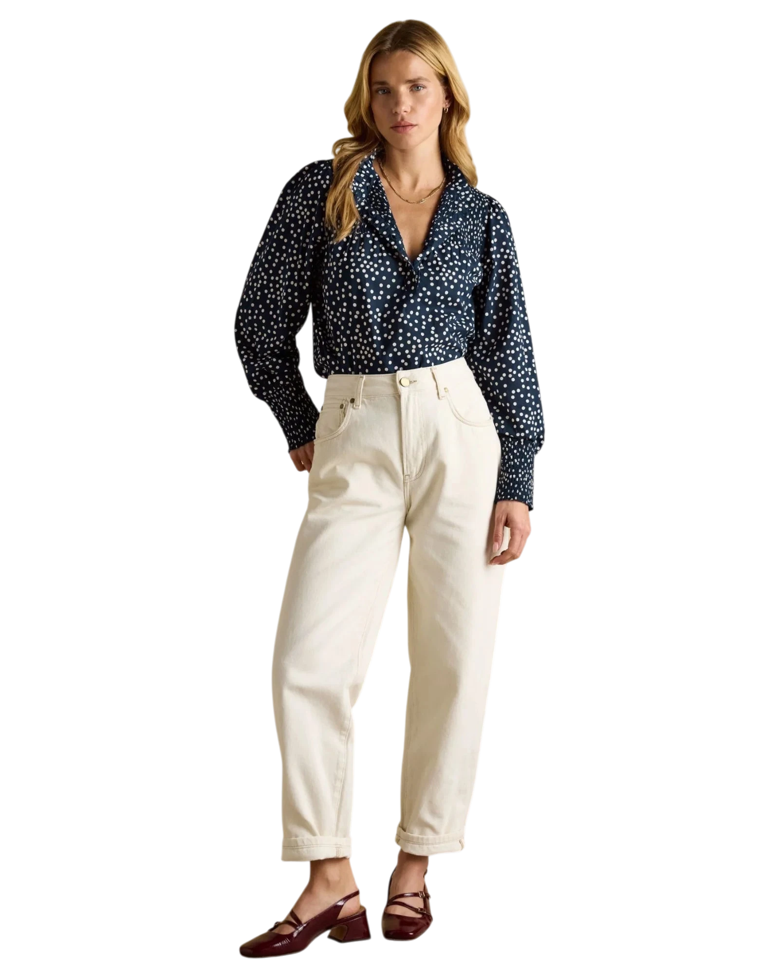 Silvia Long Sleeve Blouse - Navy