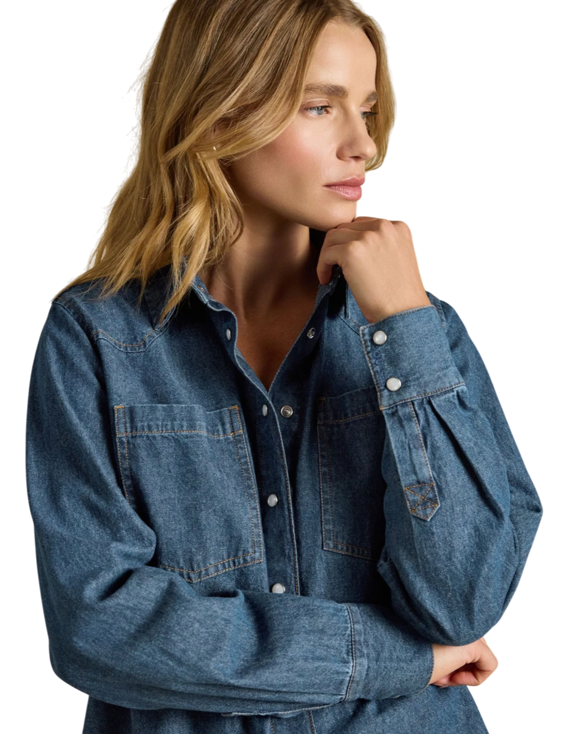 Western Shirt - Mid Wash